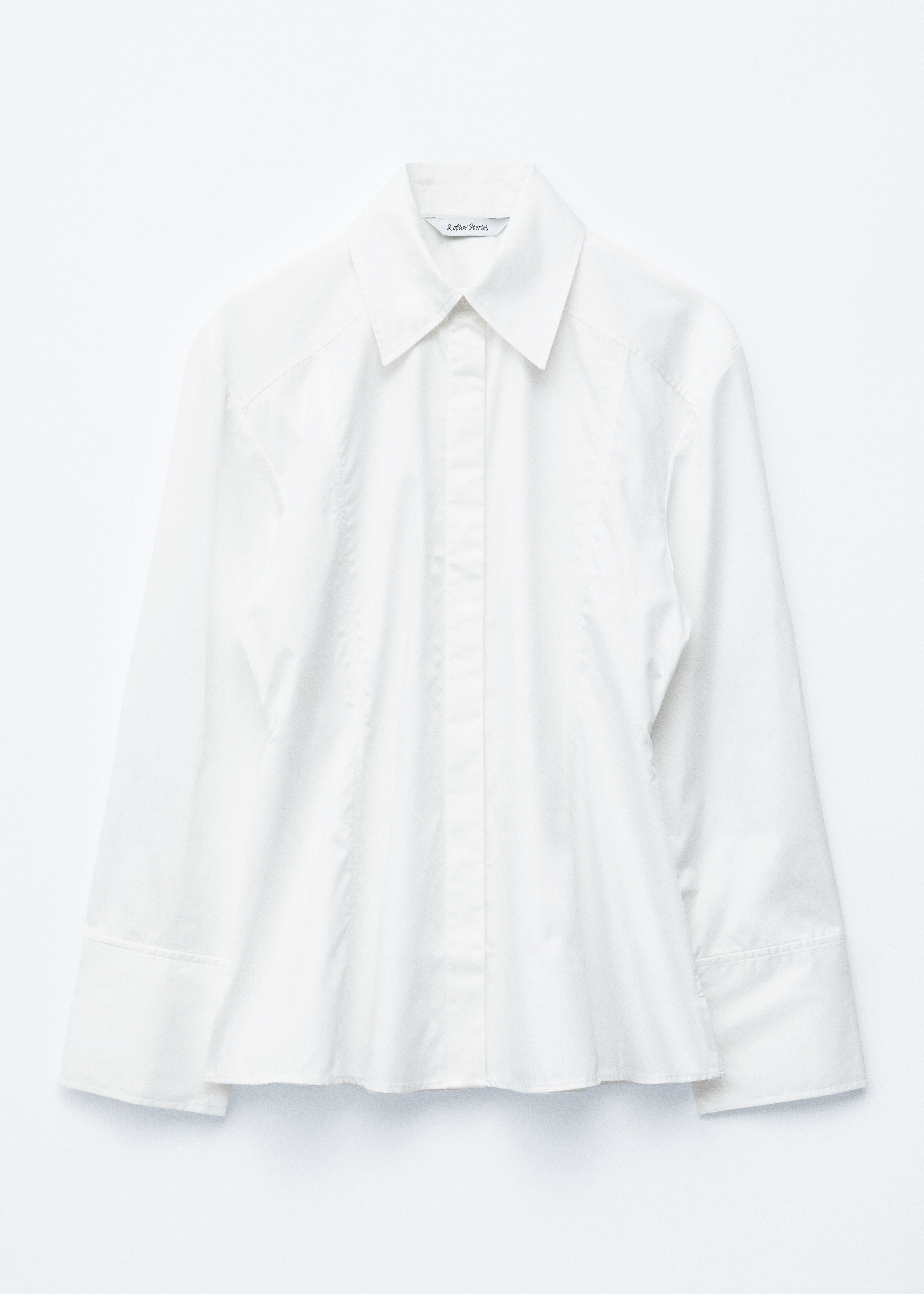 Tapered Tie-Belt Shirt - White