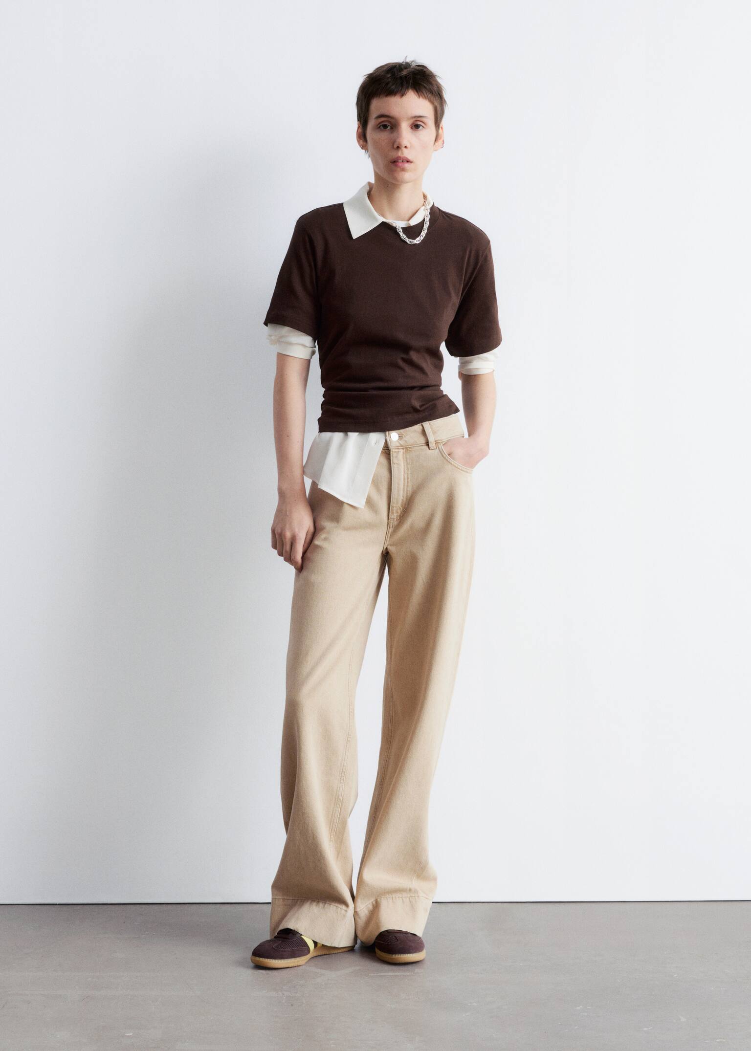 Straight-Leg Jeans - Beige - 1