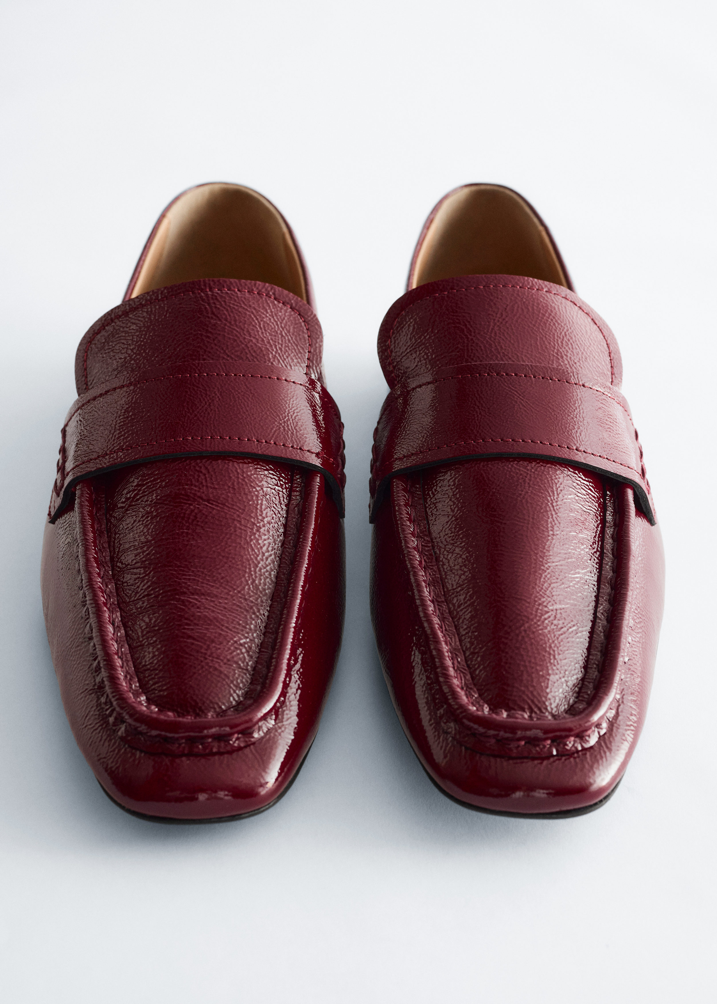 Square-Toe Leather Loafers - Dark Red - & Other Stories NO