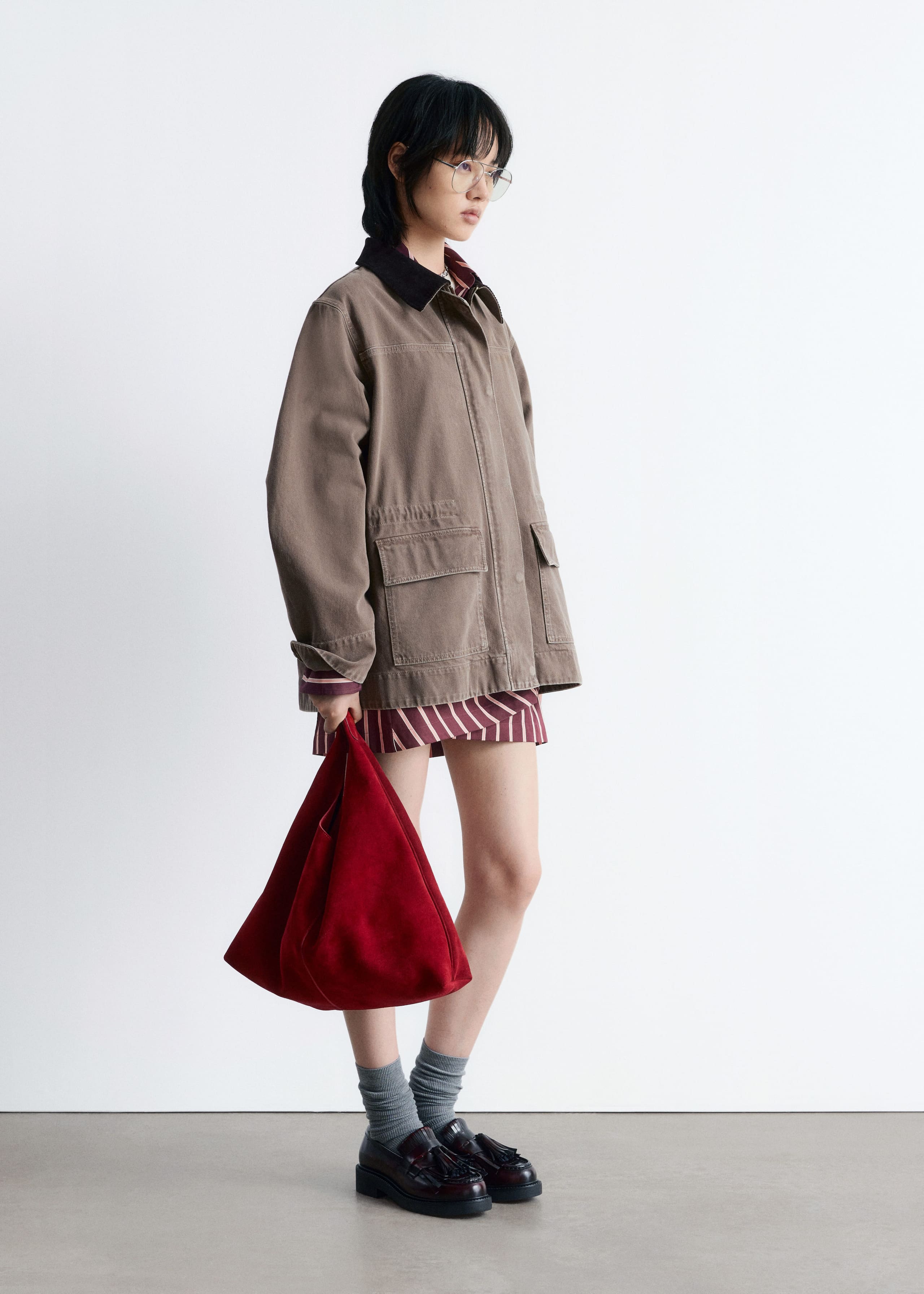 Image of Cord-Collar Denim Jacket