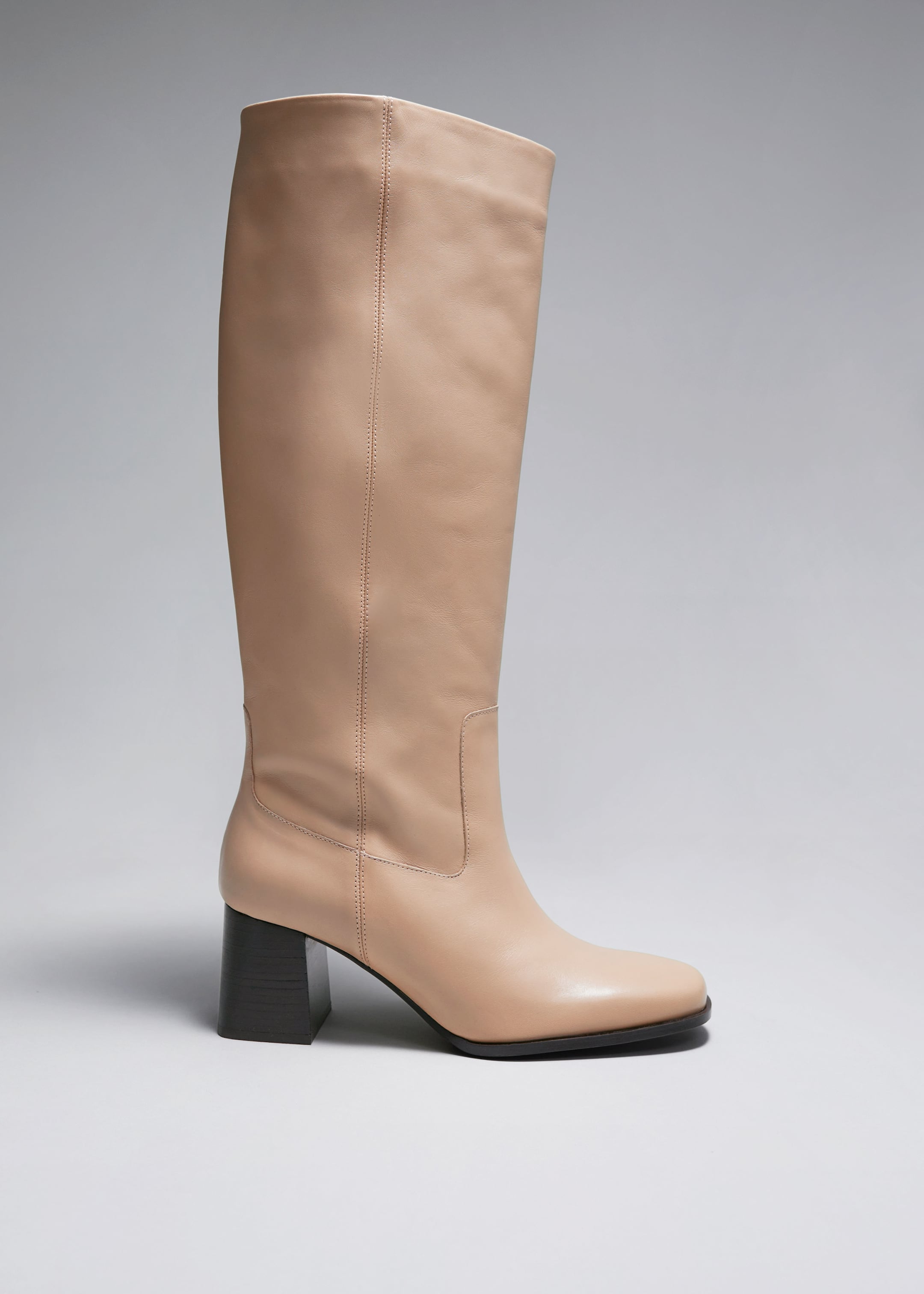 Se større billede: Knæstøvler i læder - Beige - DAME | H&M DK 1