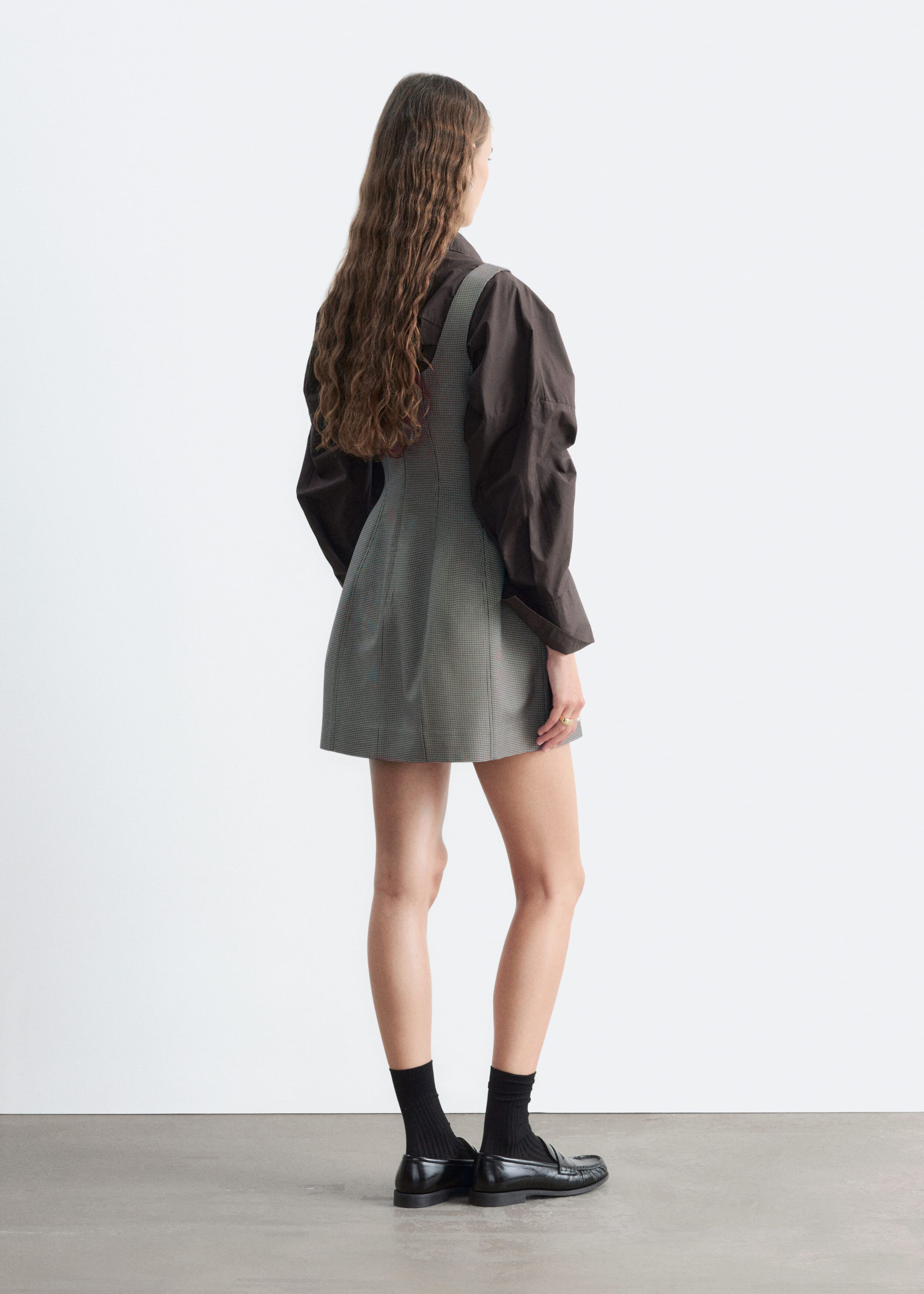 Korte korsetjurk - Grijs/geruit - Lookbook