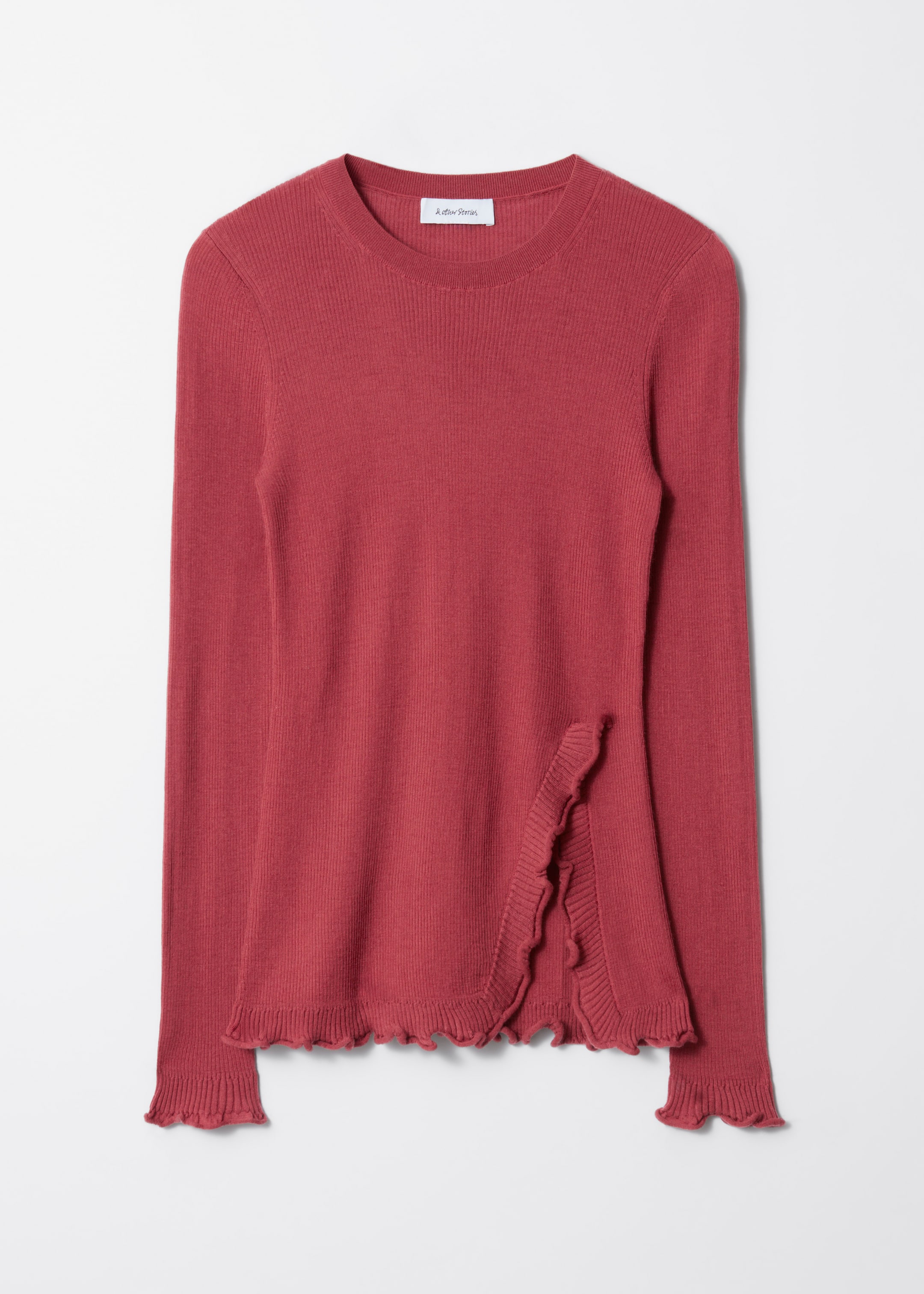Ver imagen más grande: Top con abertura y volantes - Rojo - MUJER | H&M ES 1
