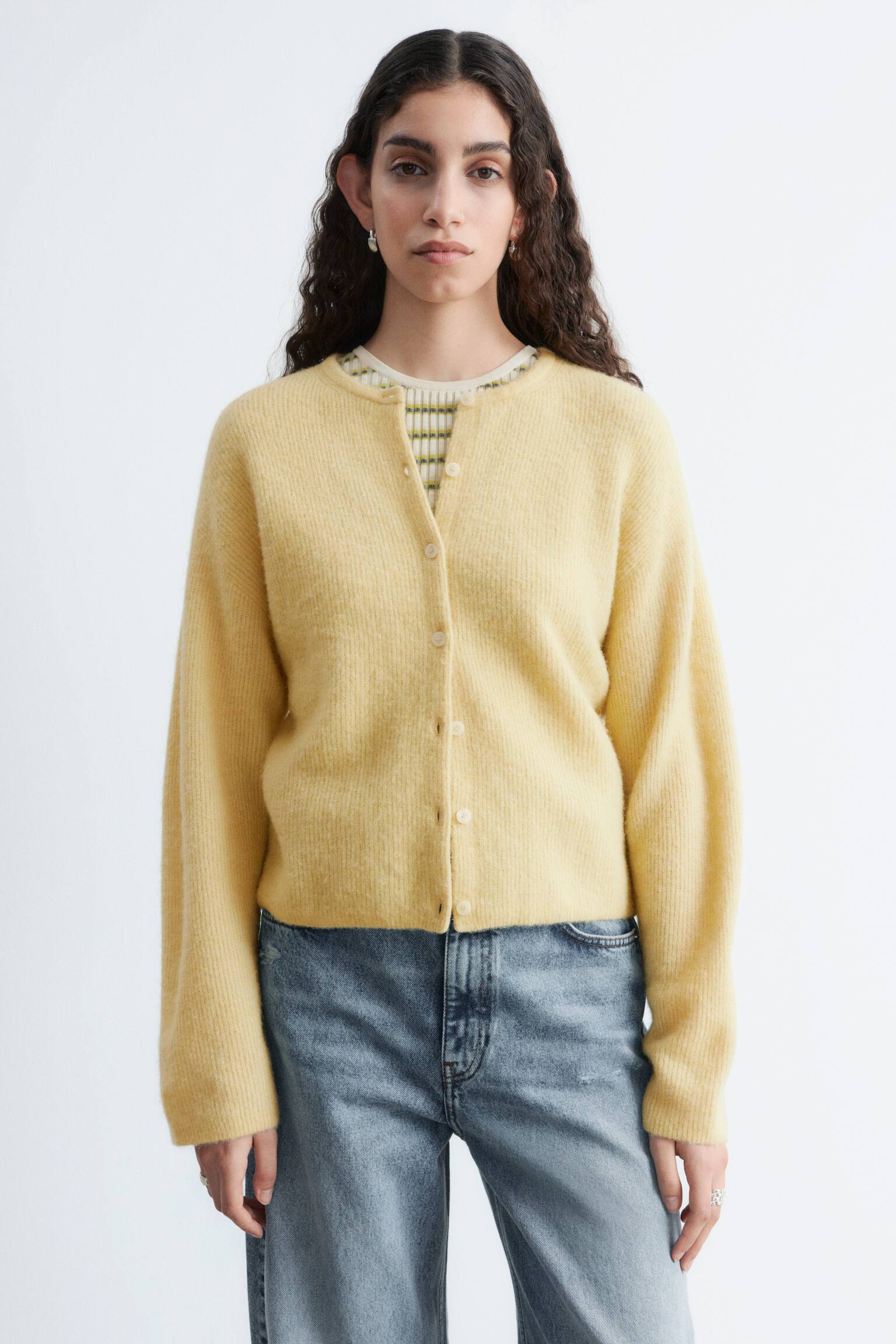 Alpaca-Blend Knitted Cardigan - 1