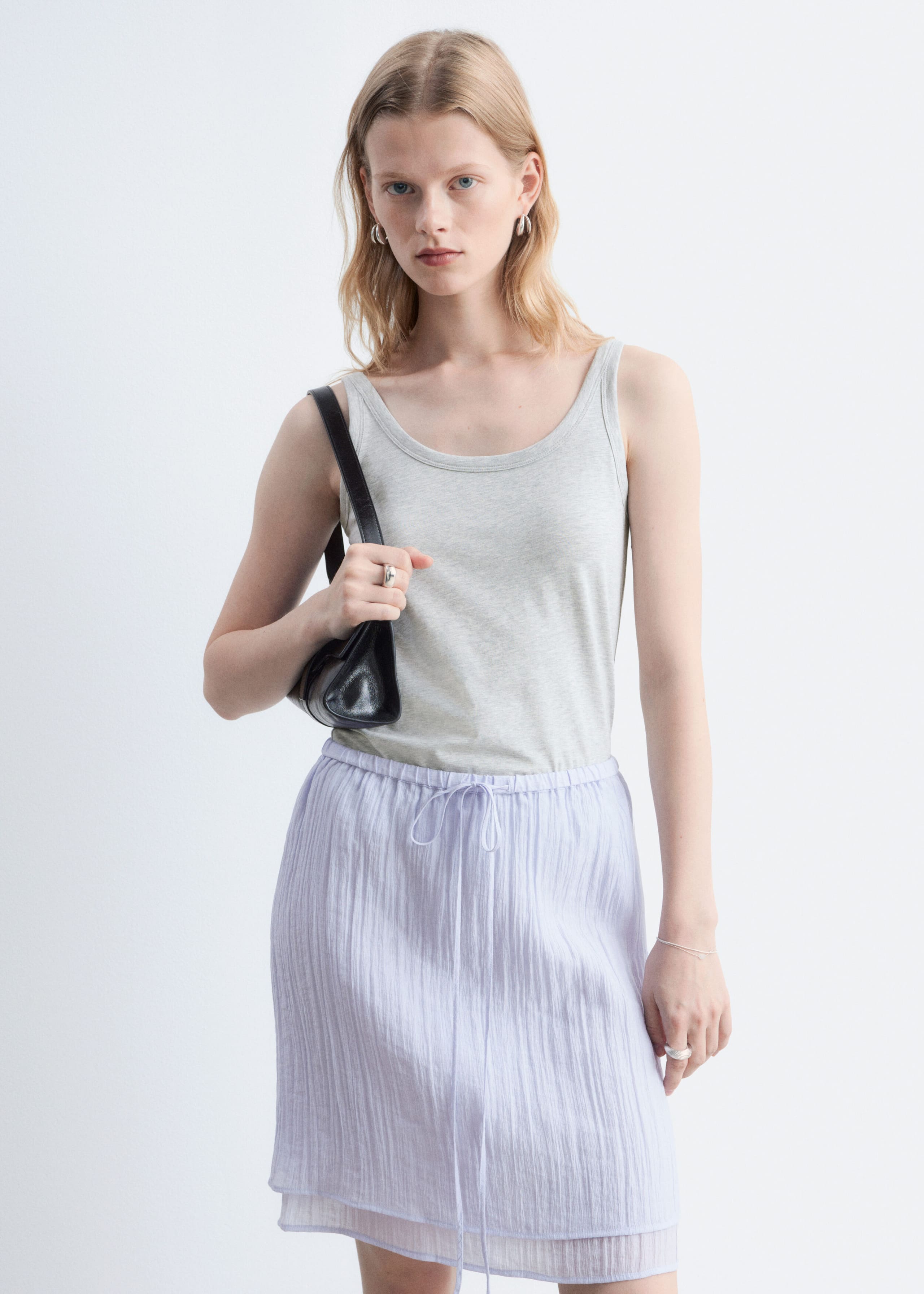 Scoop-Neck Tank Top - Grey - Lookbook