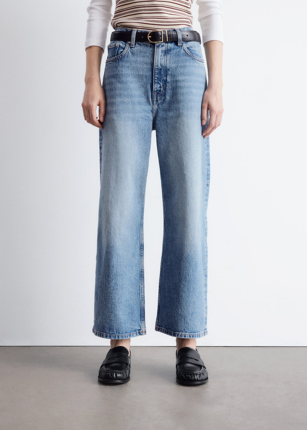 Image of Cropped Wide-Leg Jeans