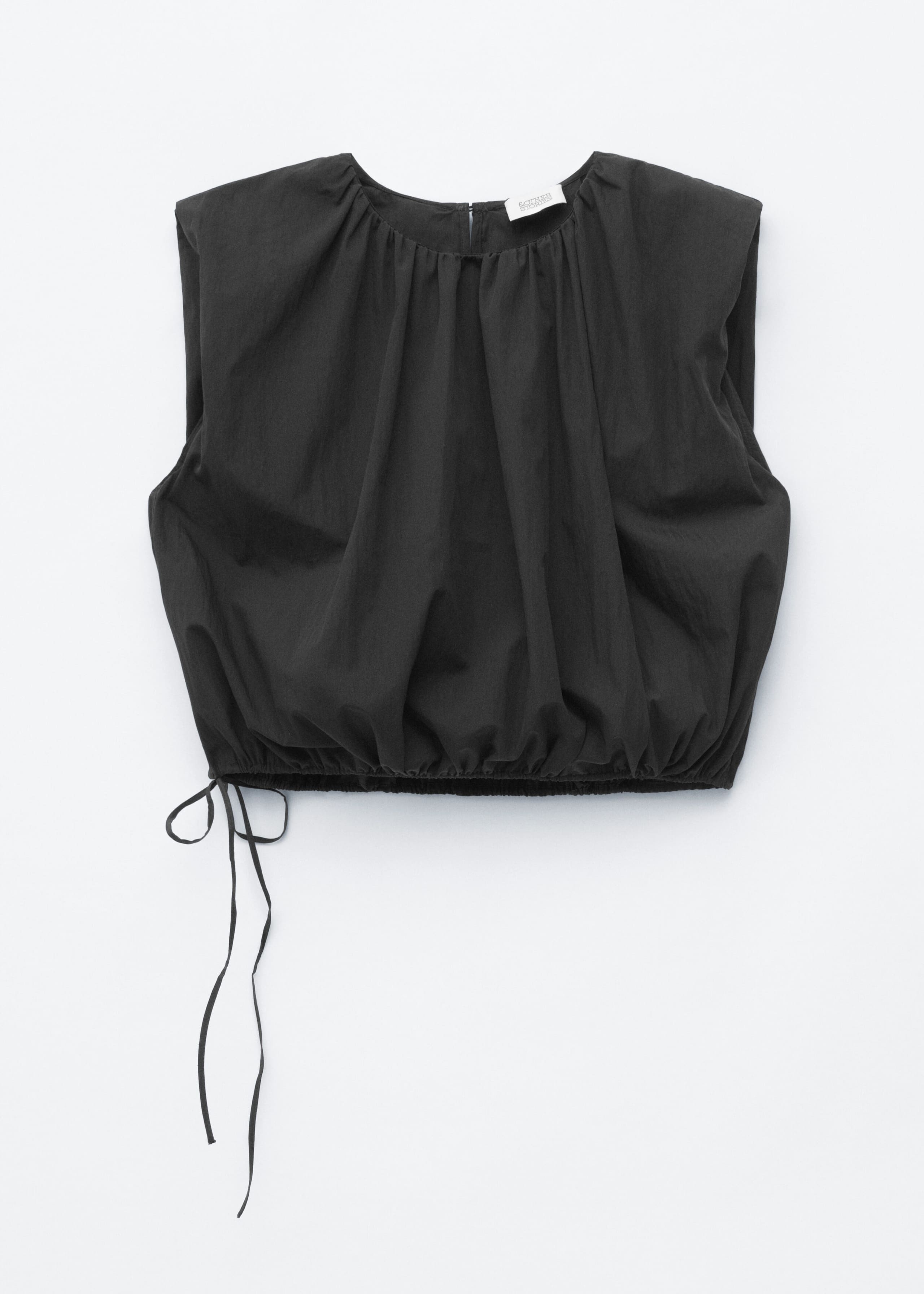 Crop top con arricciature - Nero - Natura morta