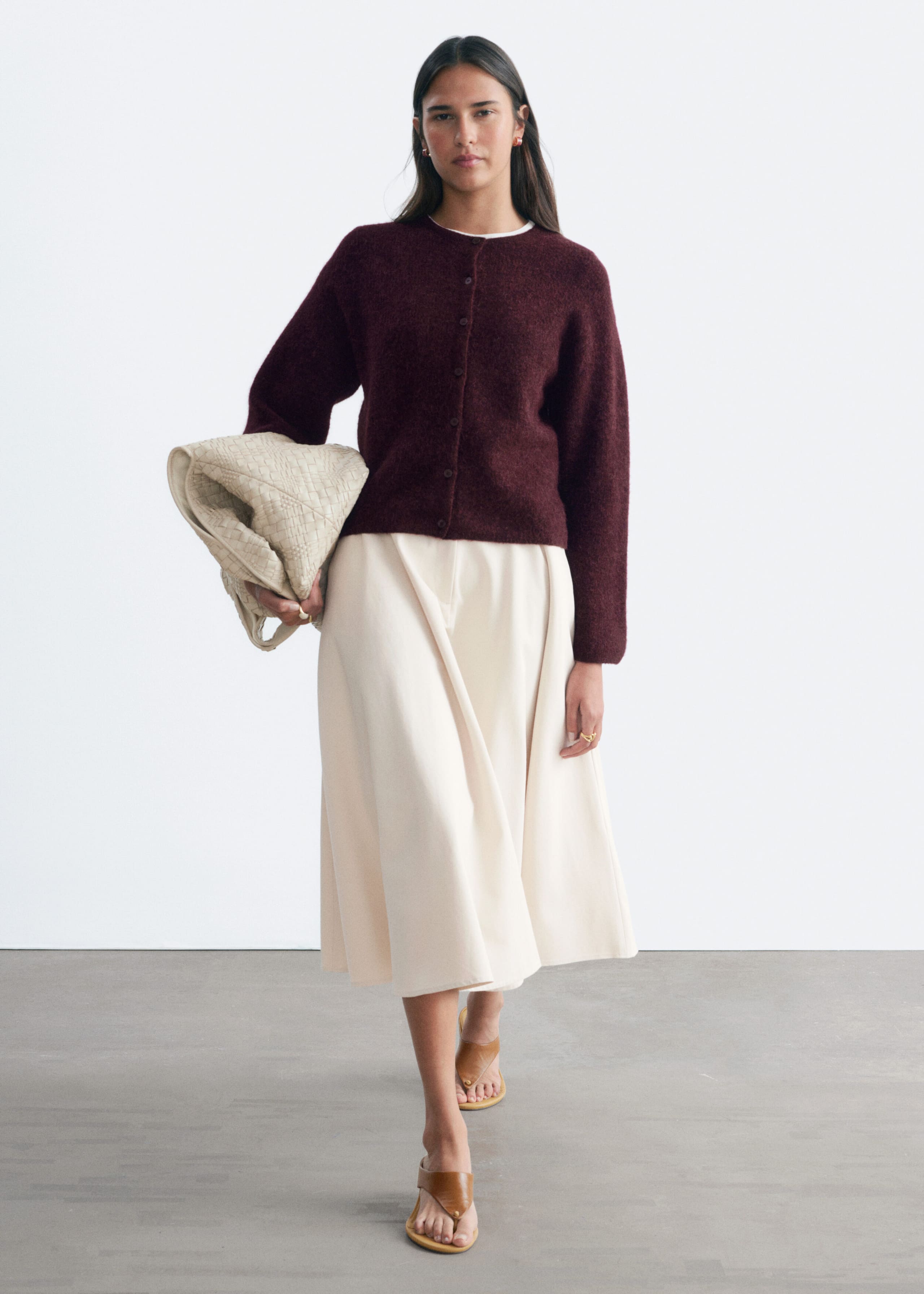 Alpaca-Blend Knitted Cardigan - Mole - Lookbook