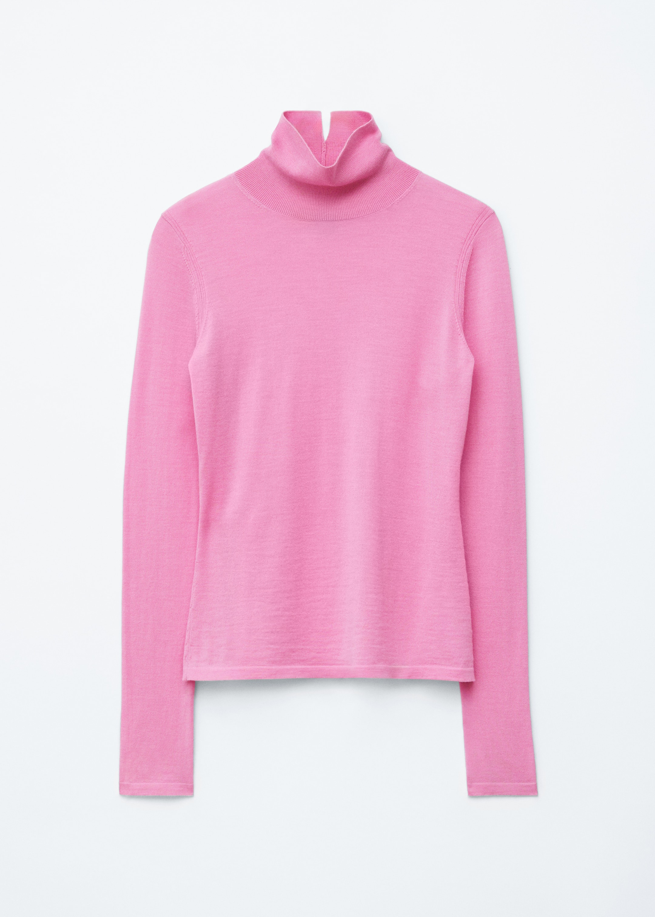 Visa större bild: Finstickad polotröja ull - Rosa - DAM | H&M SE 6