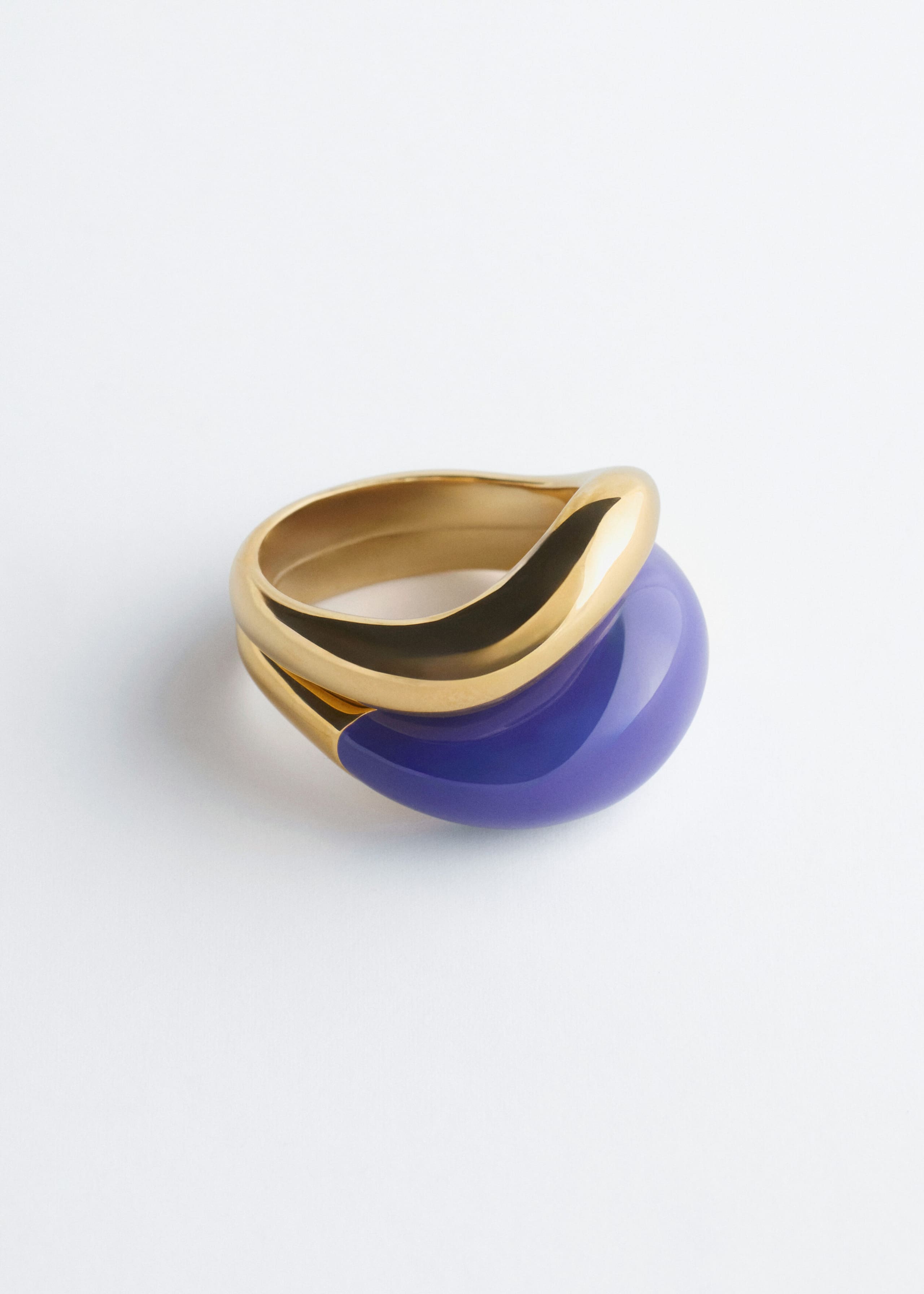 Sculptural 2-Pack Ring Set - Blue/Gold - Still Life