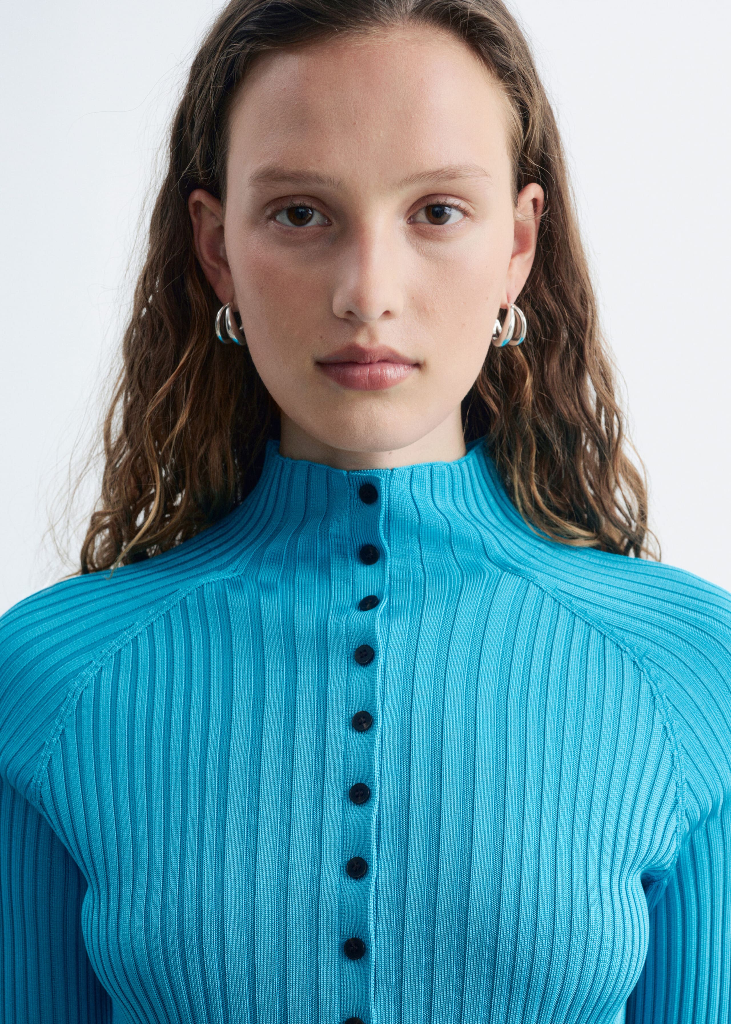 Rib-Knit Top - Turquoise - Lookbook