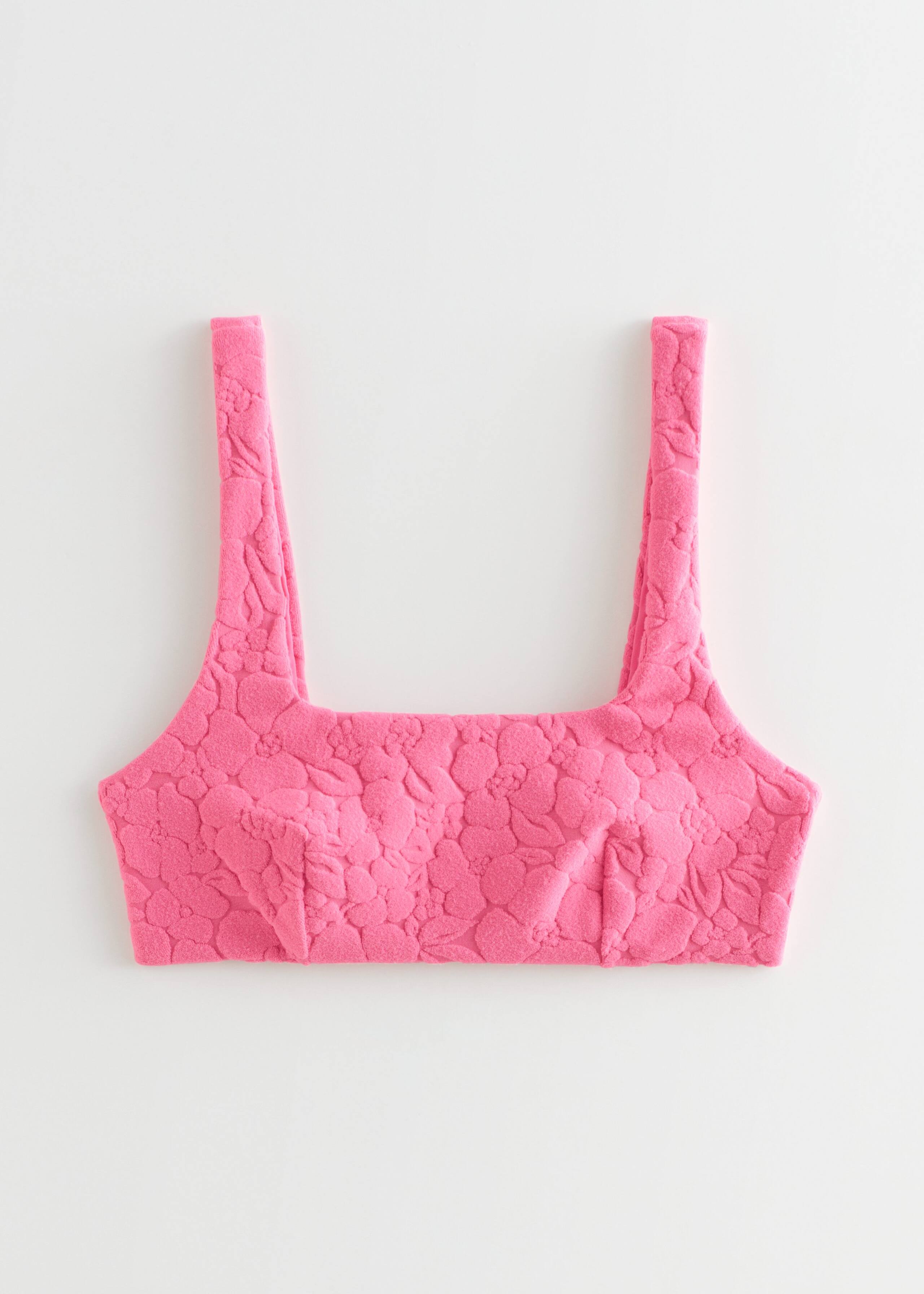 Textured Jacquard Bikini Top - Pink - Still Life
