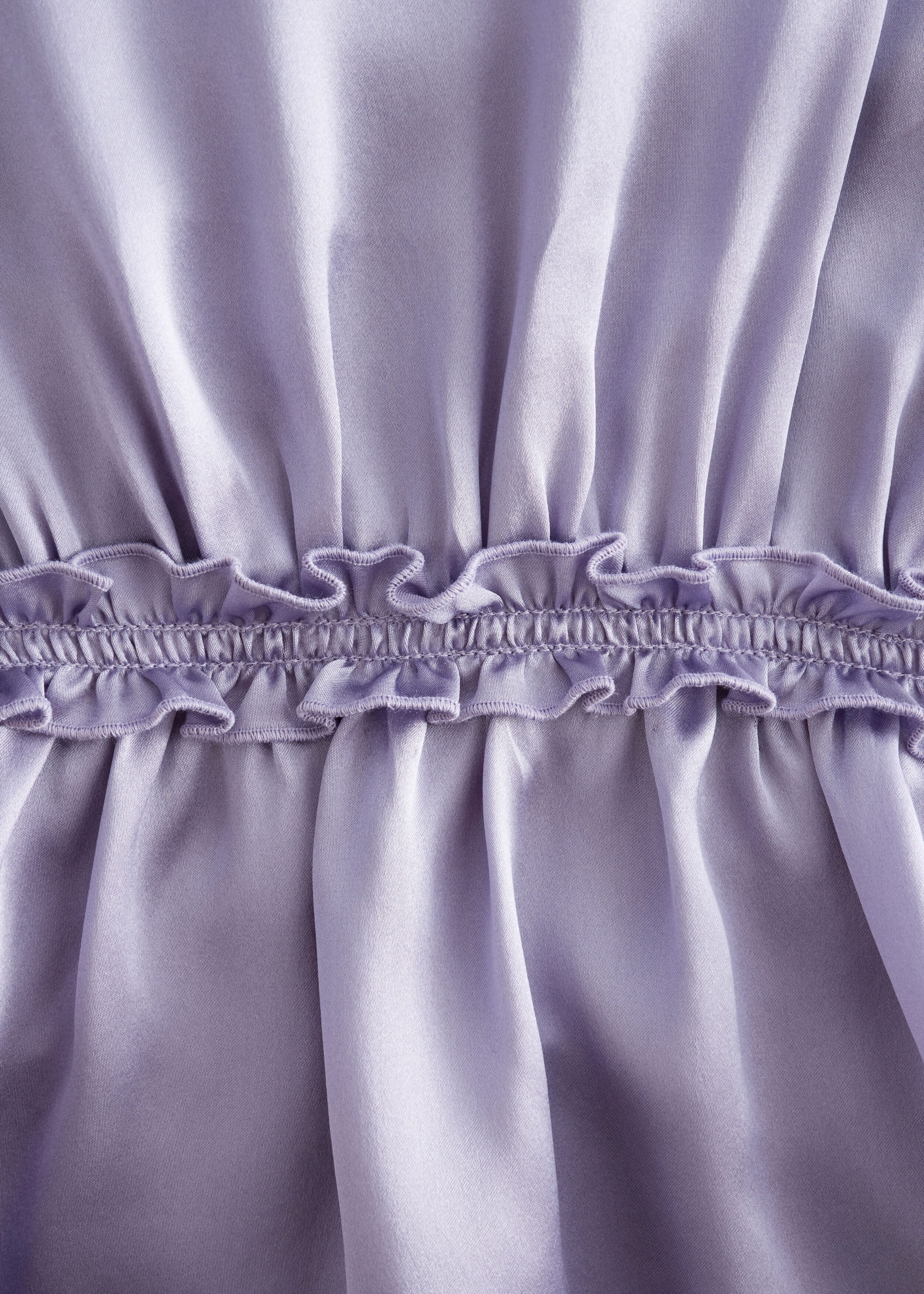 Jedwabny top bez rękawów z falbanką – {{variantName}} – Szczegół