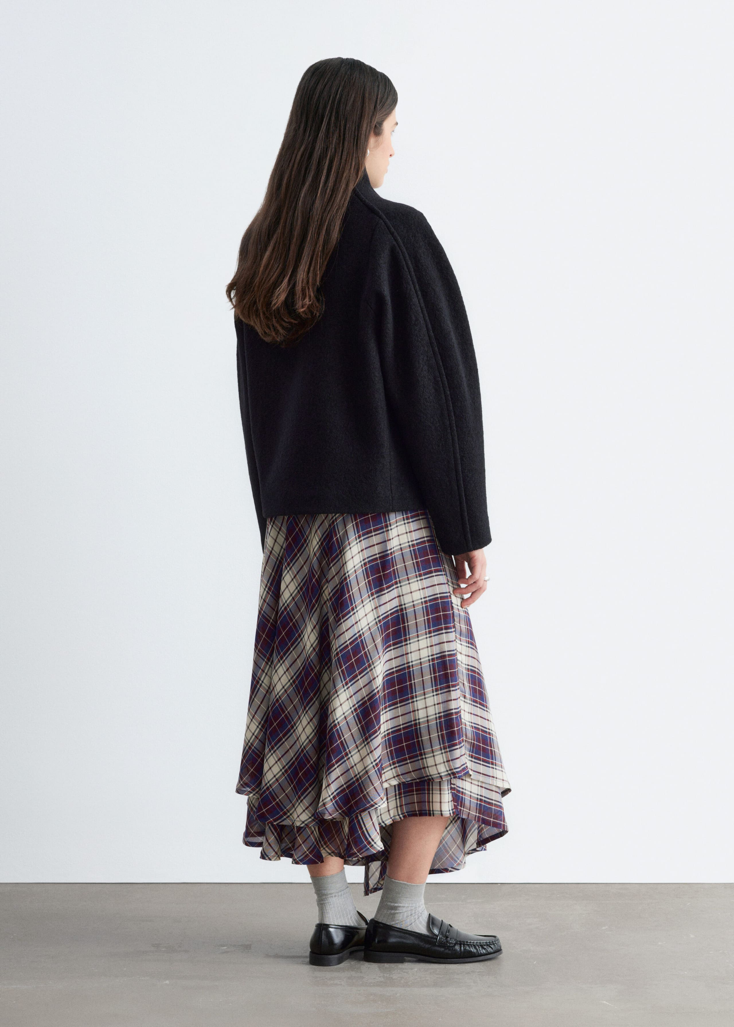 Asymmetric Wool Jacket - Black - Lookbook