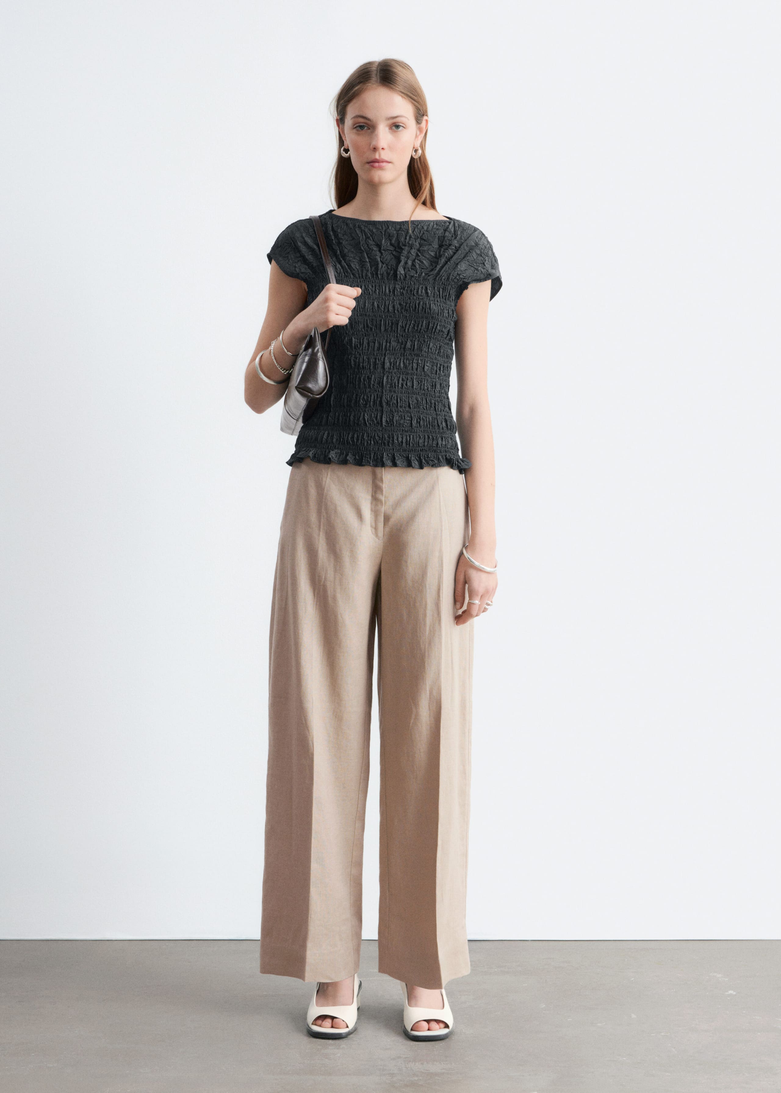 Image of Gesmoktes Oberteil mit U-Boot-Ausschnitt