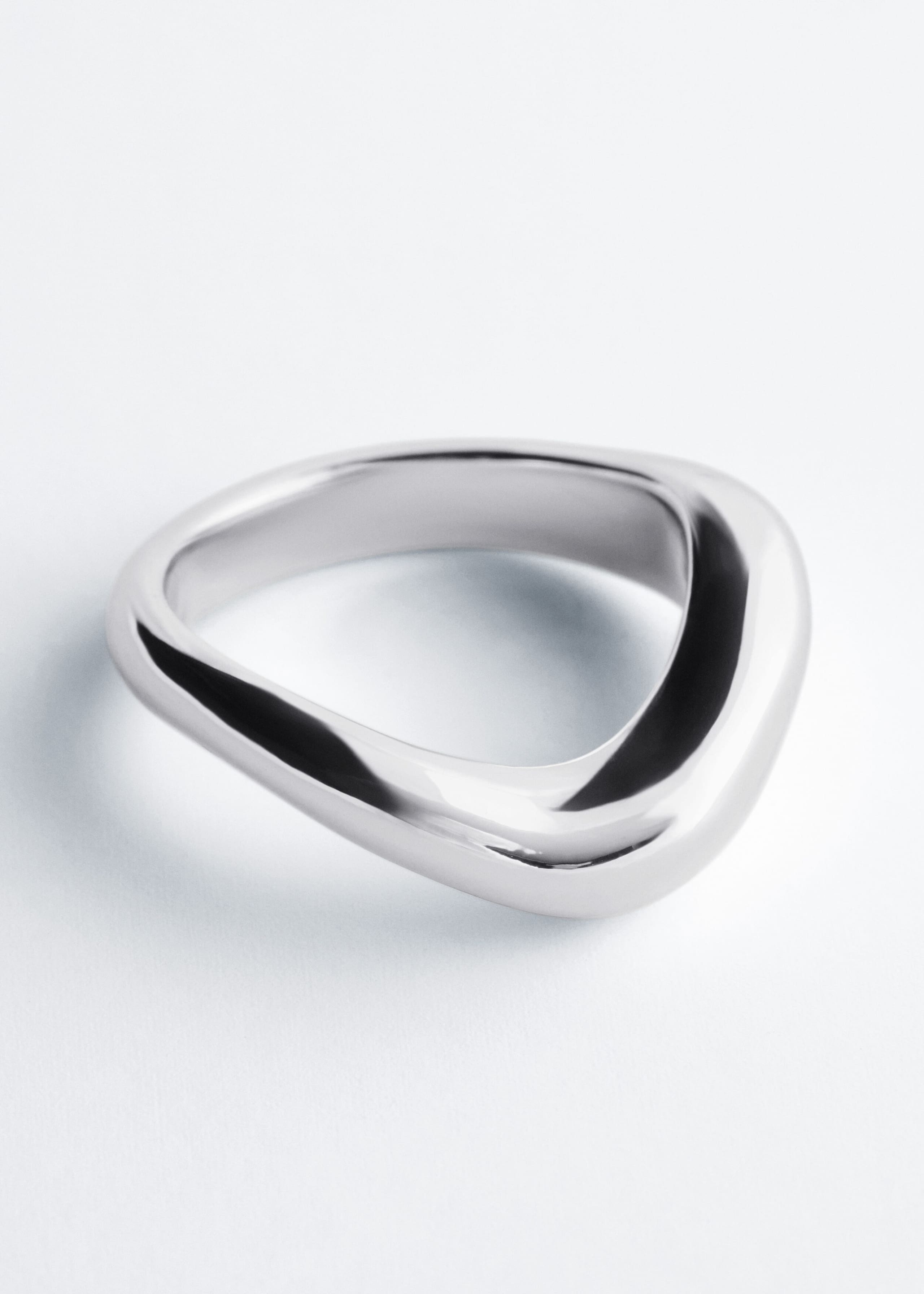 Sculptural 2-Pack Ring Set - Silver/Dark Beige - Still Life