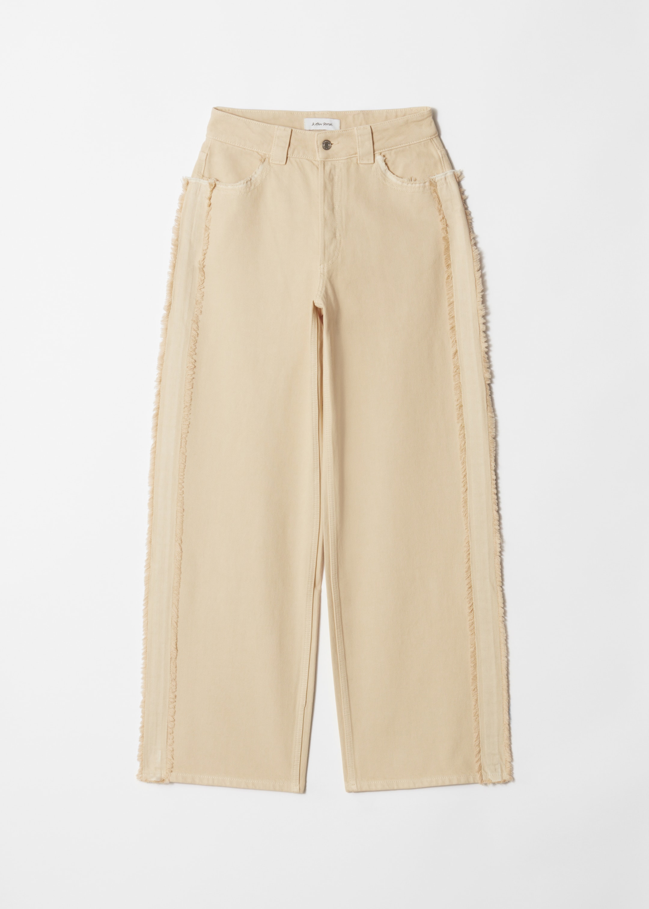 View larger image: Fringed Wide-Leg Jeans - Light Yellow - Ladies | H&M GB 1