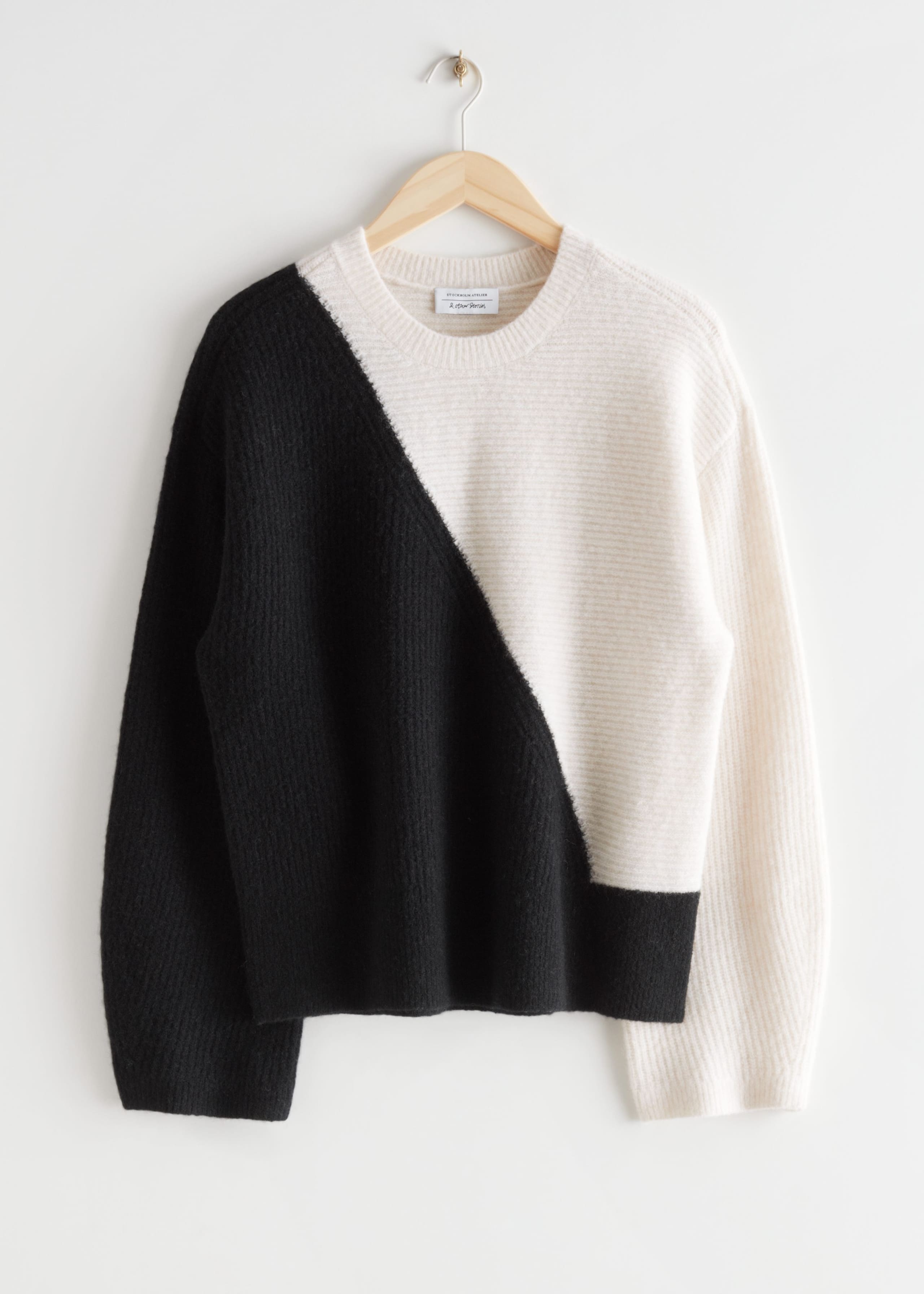 TwoTone Knit Jumper - Black/White - Bodegón