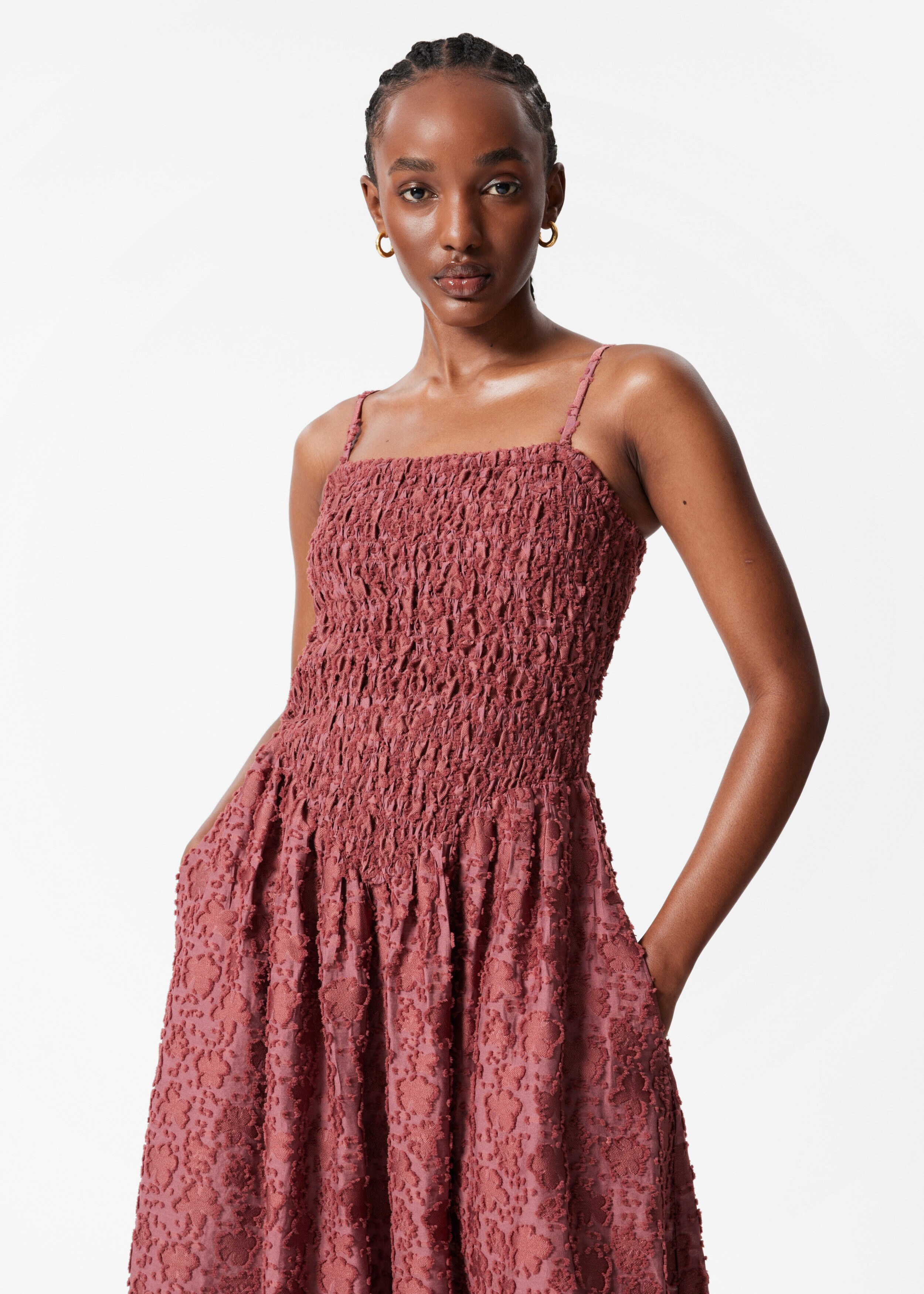 Frill Cuff Mini Dress - Blue Print - & Other Stories DK