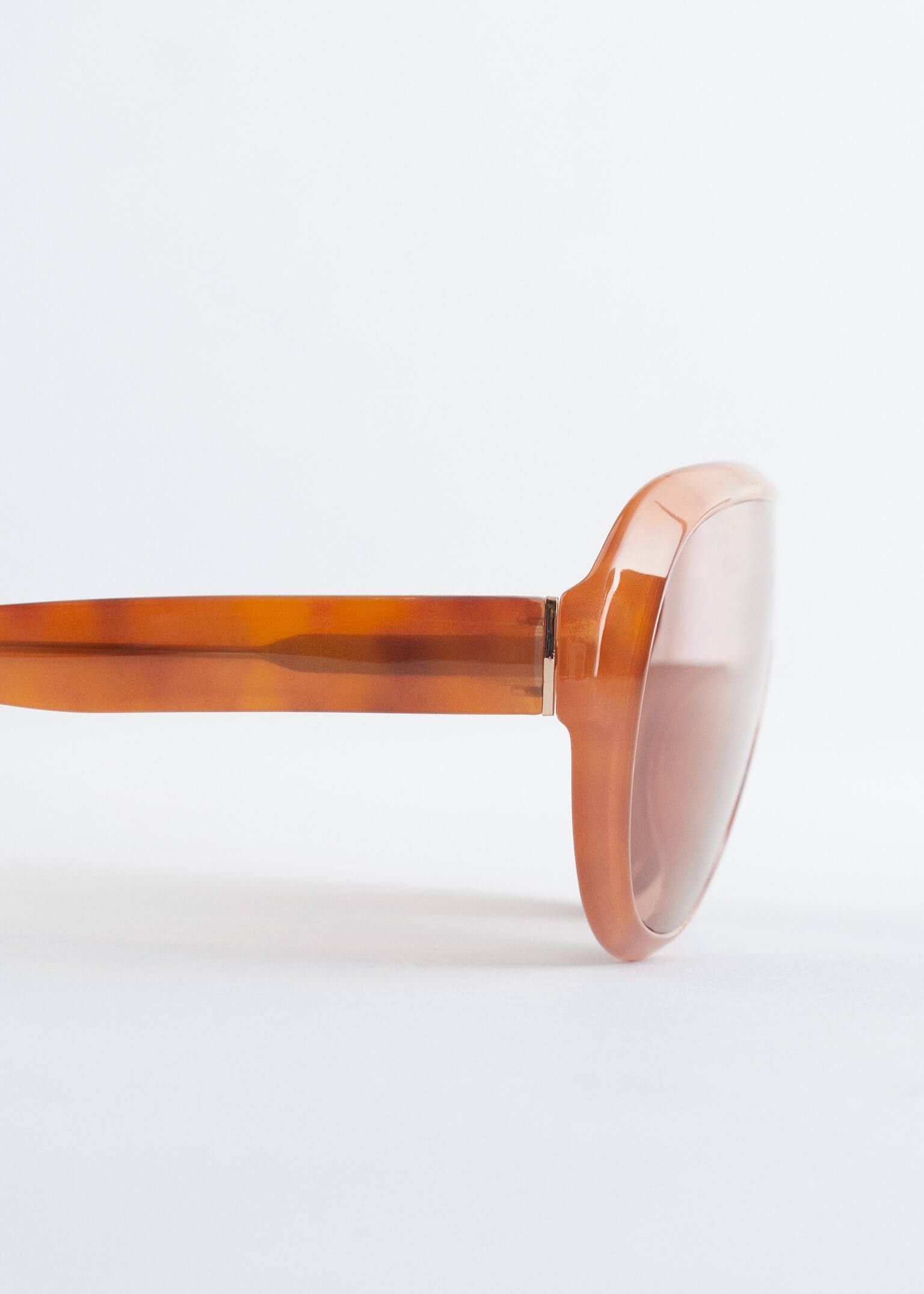 Markante Sonnenbrille mit Pilotenrahmen - Braun meliert/Dunkelbraunes Schildpatt - 5