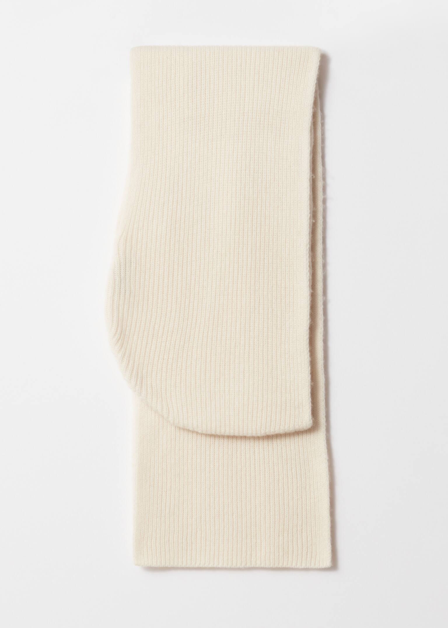 Kapuzenschal aus Wolle - Creme/Blau/Stein/Schwarz