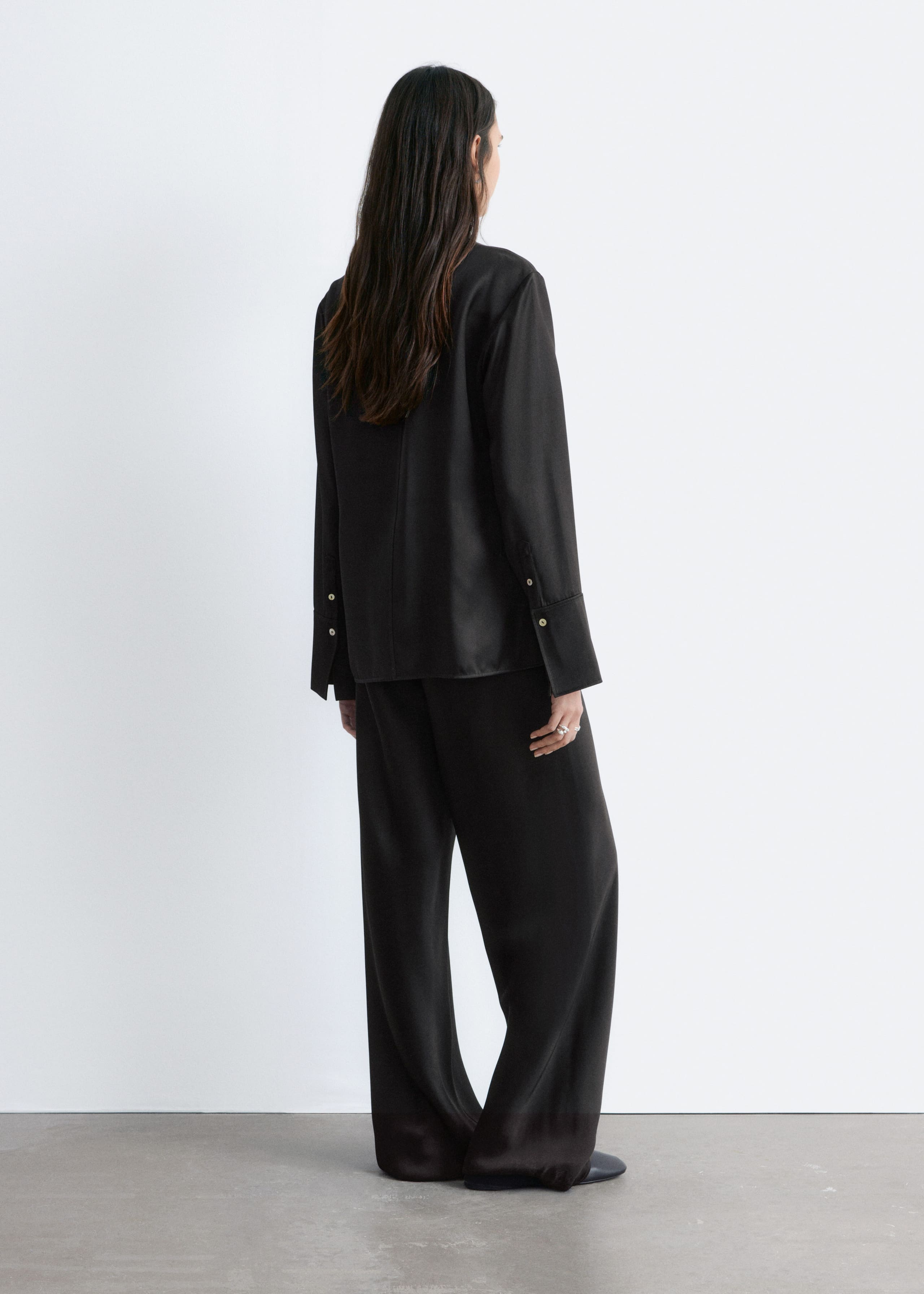 Image of Drawstring Satin Trousers