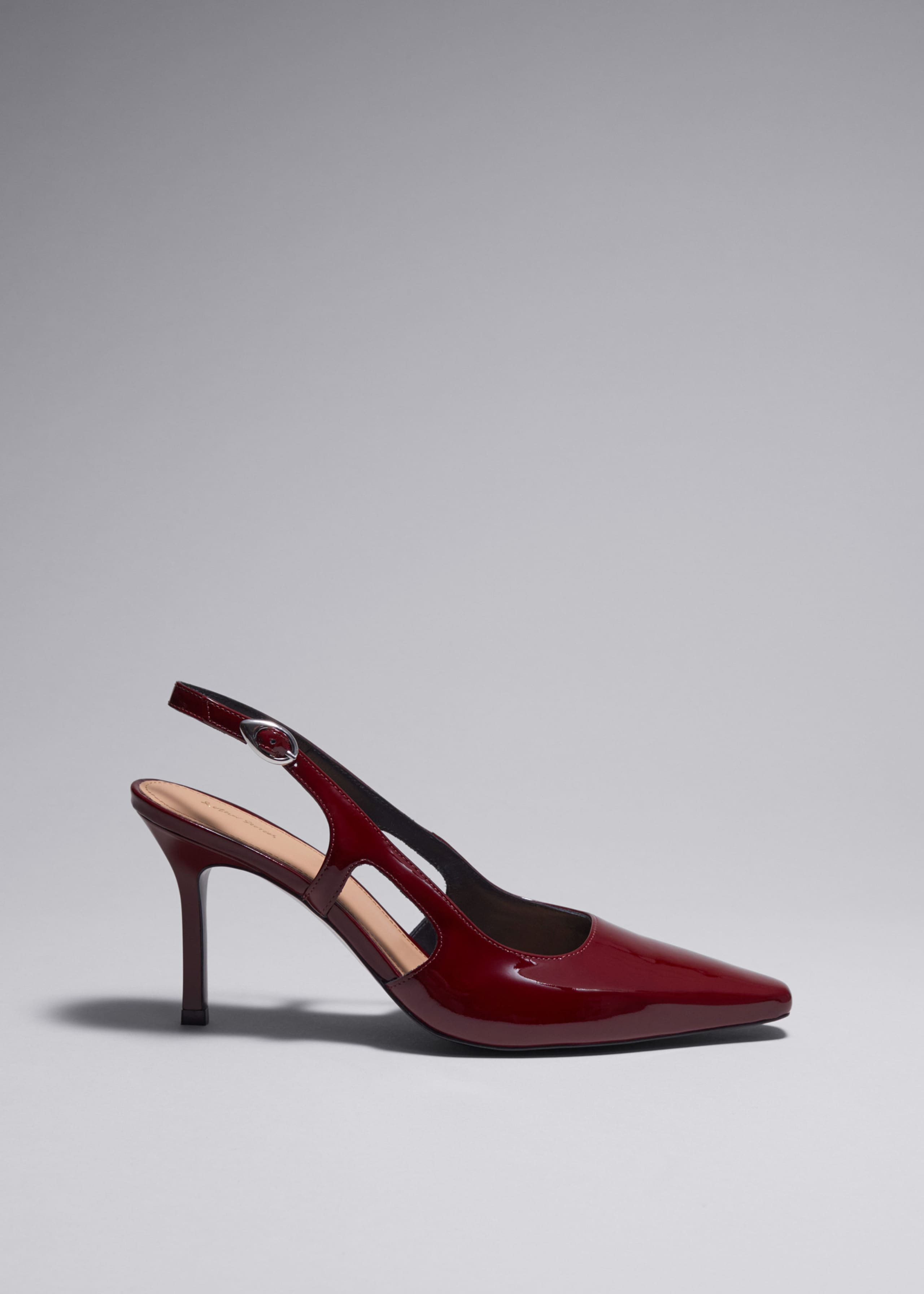 Décolleté slingback in pelle - Bordeaux - Natura morta