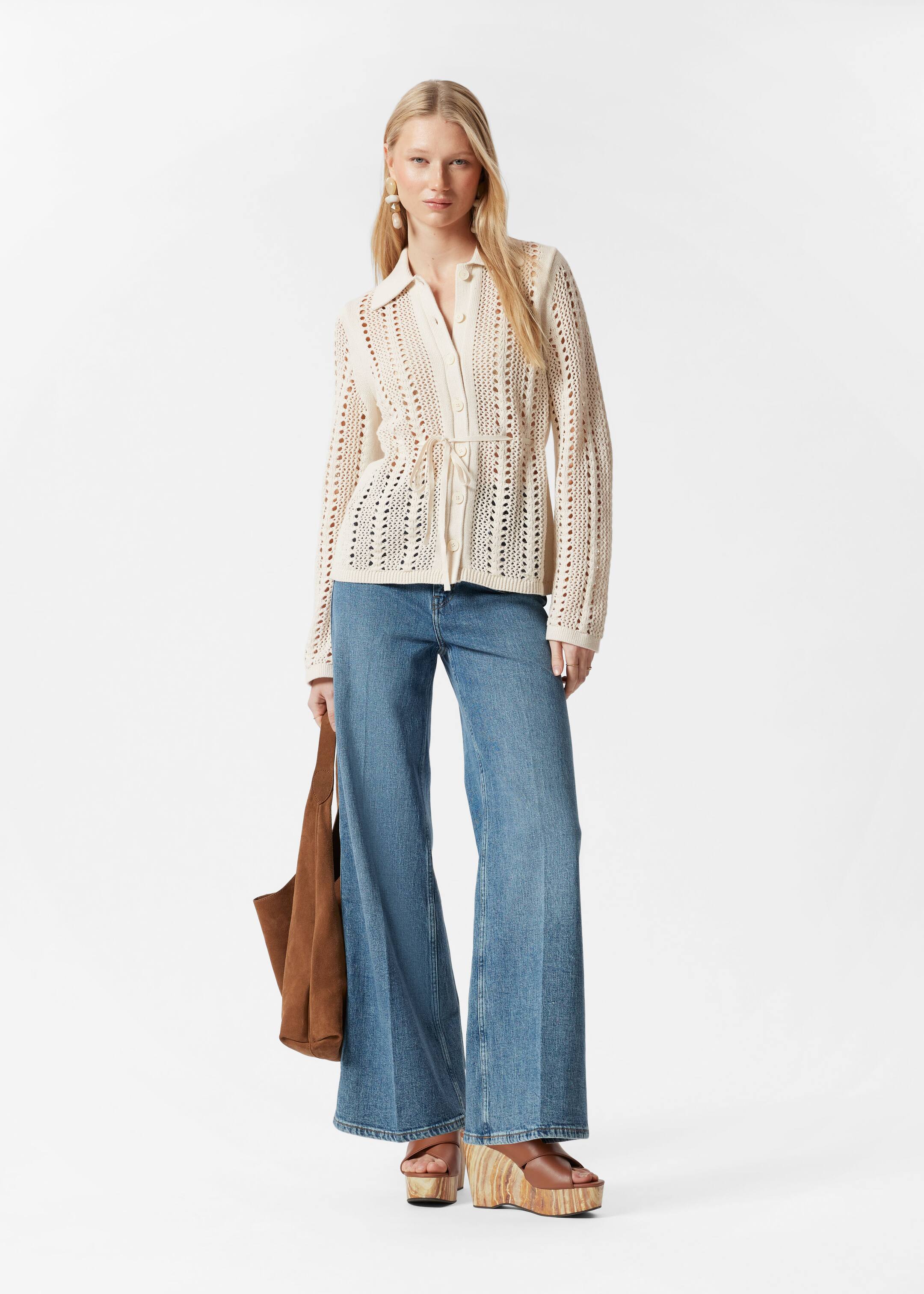 Προβολή μεγαλύτερης εικόνας: Ζακέτα Pointelle-Knit - Λευκό - Ladies | H&M GR 3