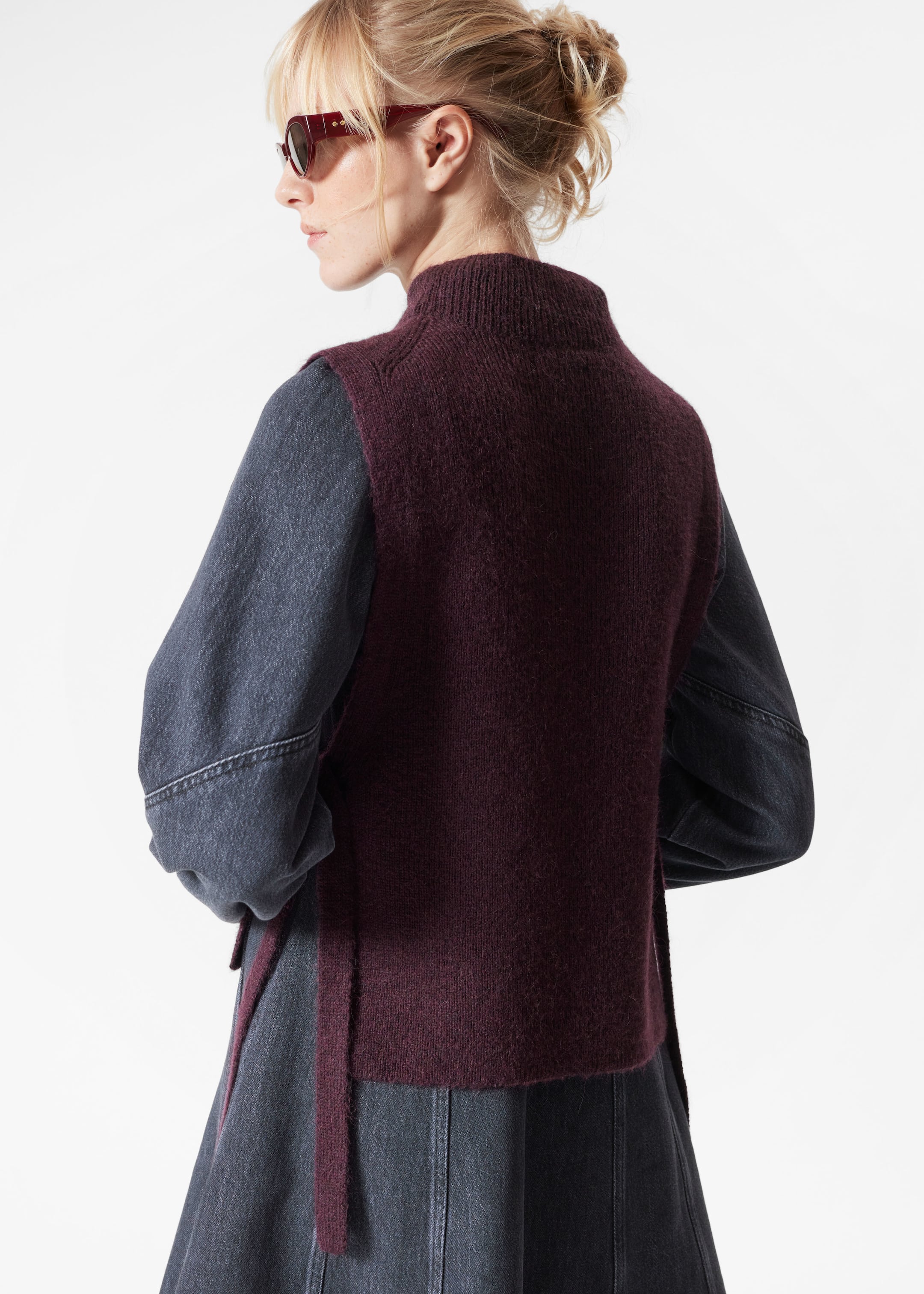 Visa större bild: Ullkrage - Vinröd - DAM | H&M SE 2