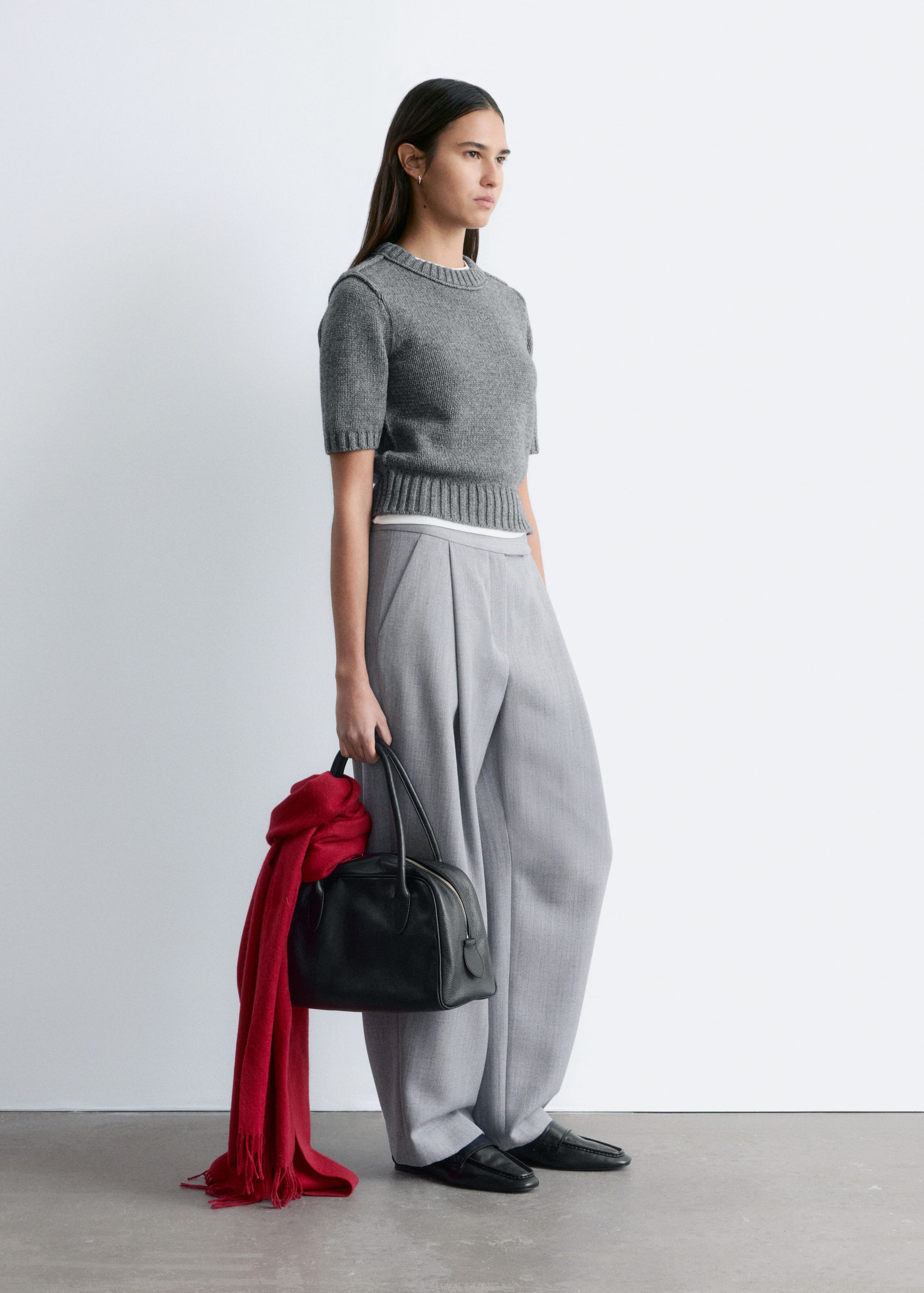 Image of Wool-Blend Tailored Trousers