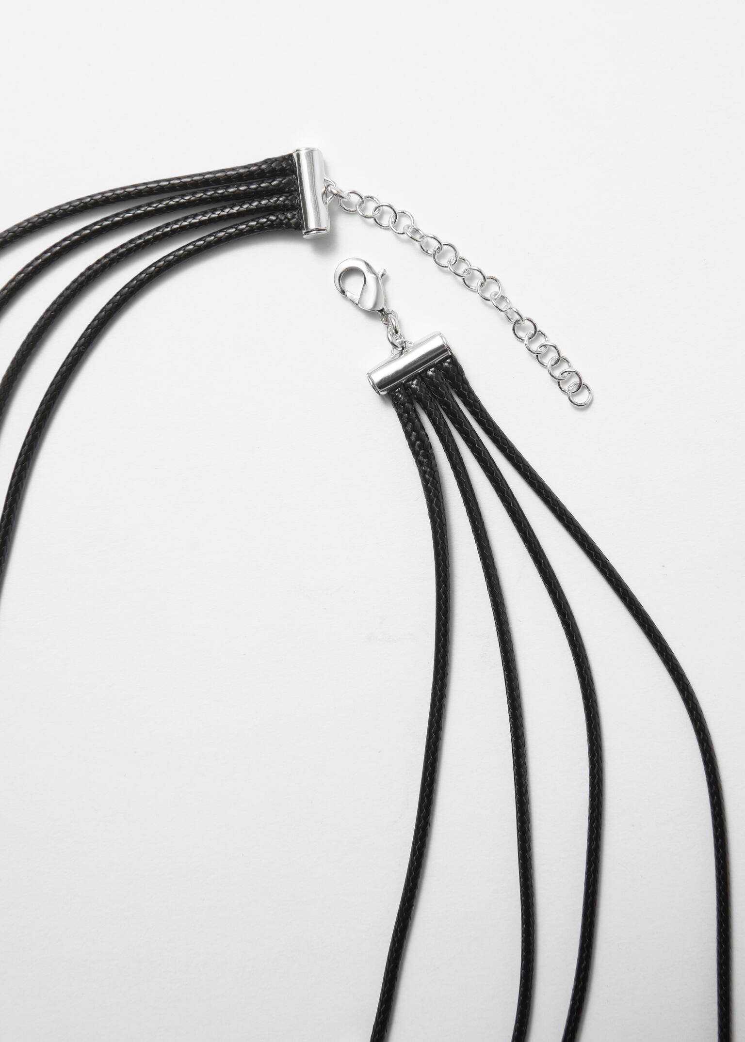 Colier cu șnur stratificat - Argintiu - 3