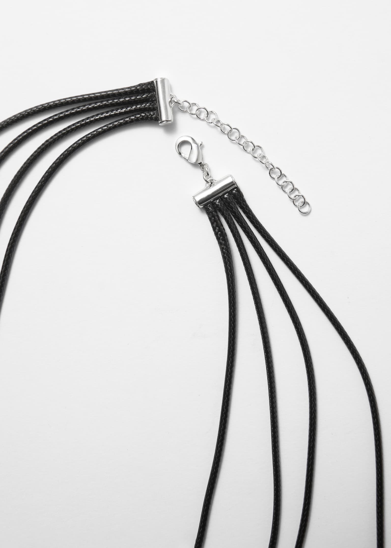 Layered String Cord Necklace - Ασημί - 5