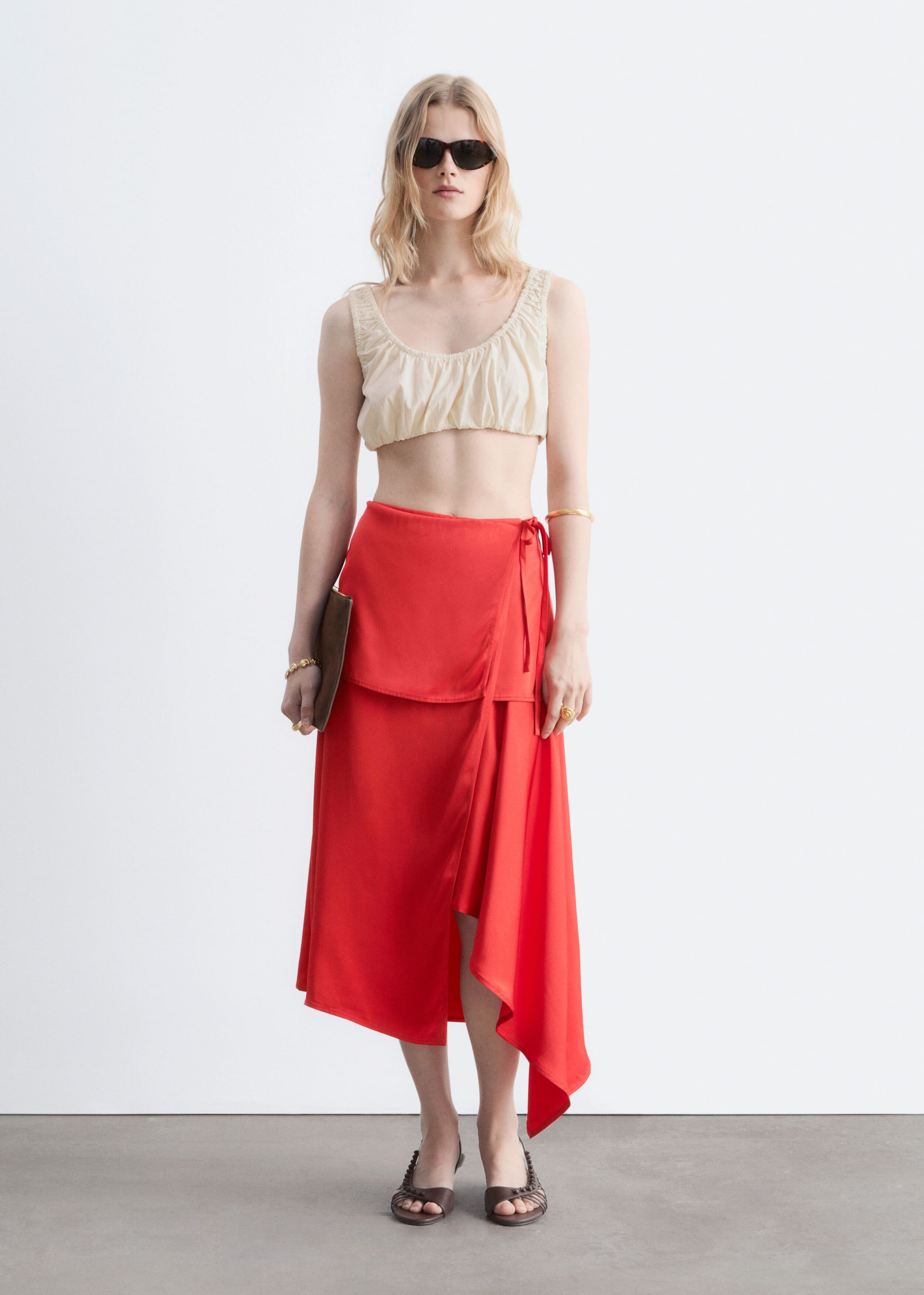 Wickelrock im Lagen-Look - Rot - Lookbook