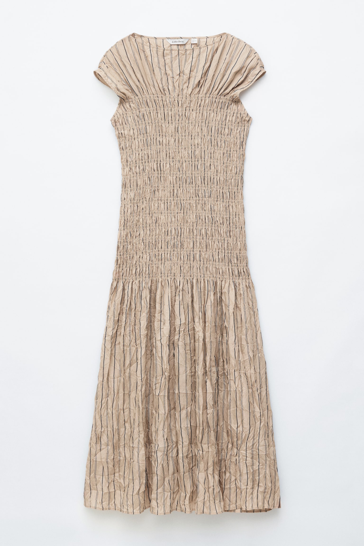 Maxiklänning med smock - Beige/Randig/Senapsgul