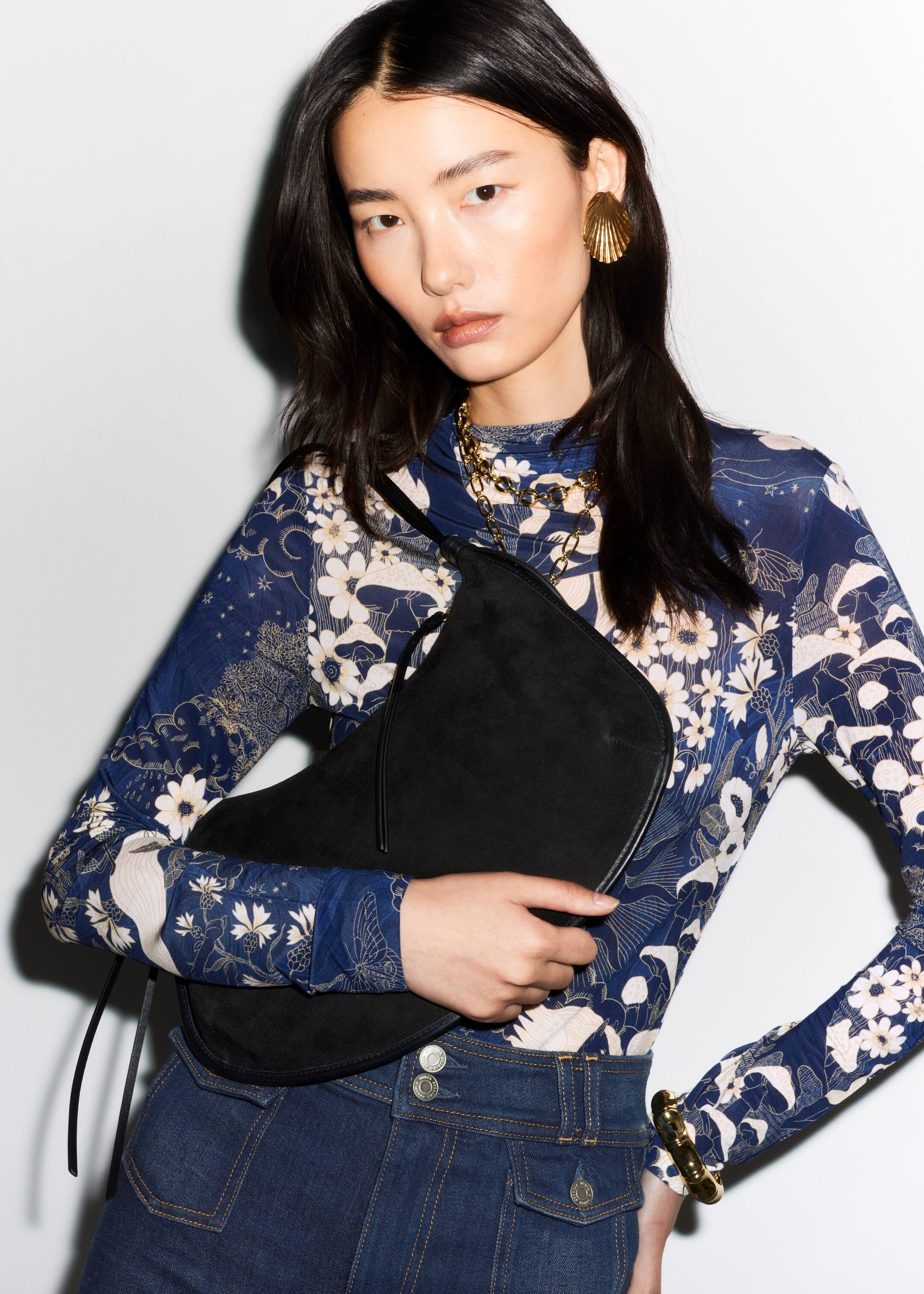 Agrandir l'image: Sac porté épaule en daim à franges - Noir - FEMME | H&M CH 1