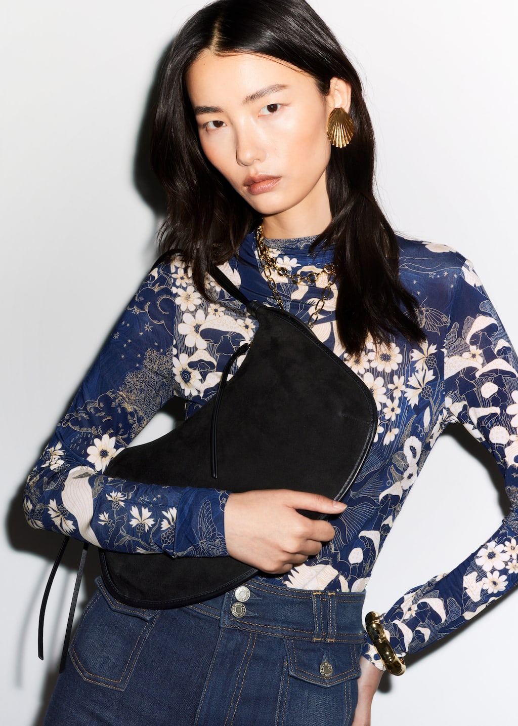 Image of Fringed Suede Shoulder Bag