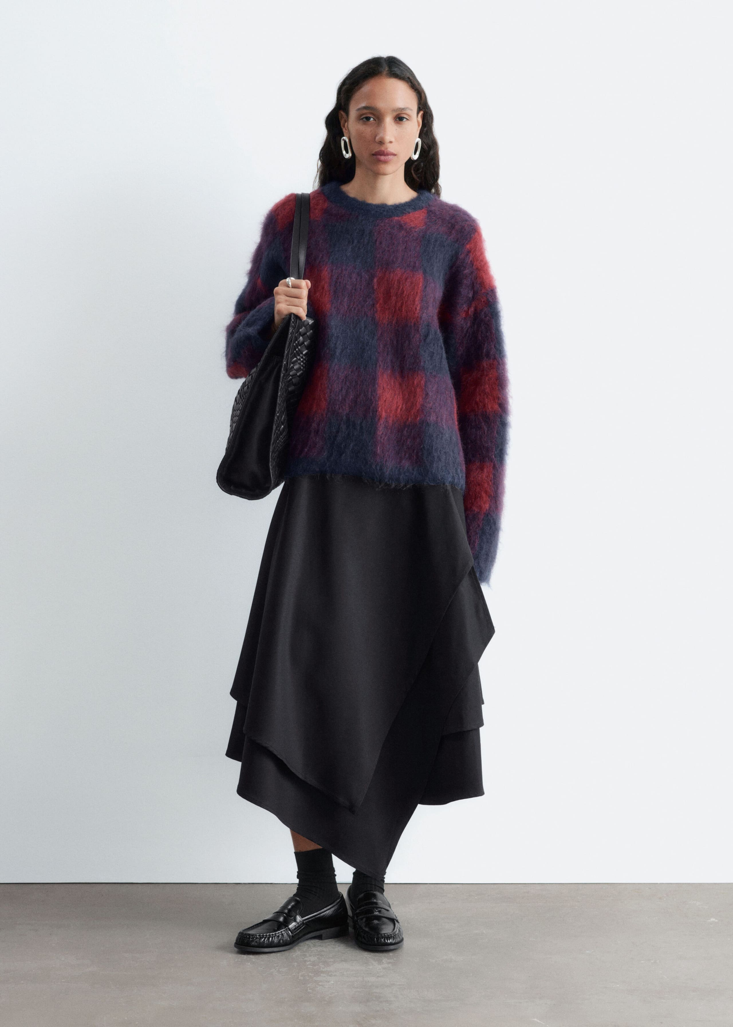 Pullover aus Mohairmischung - Rot/Blau - Lookbook