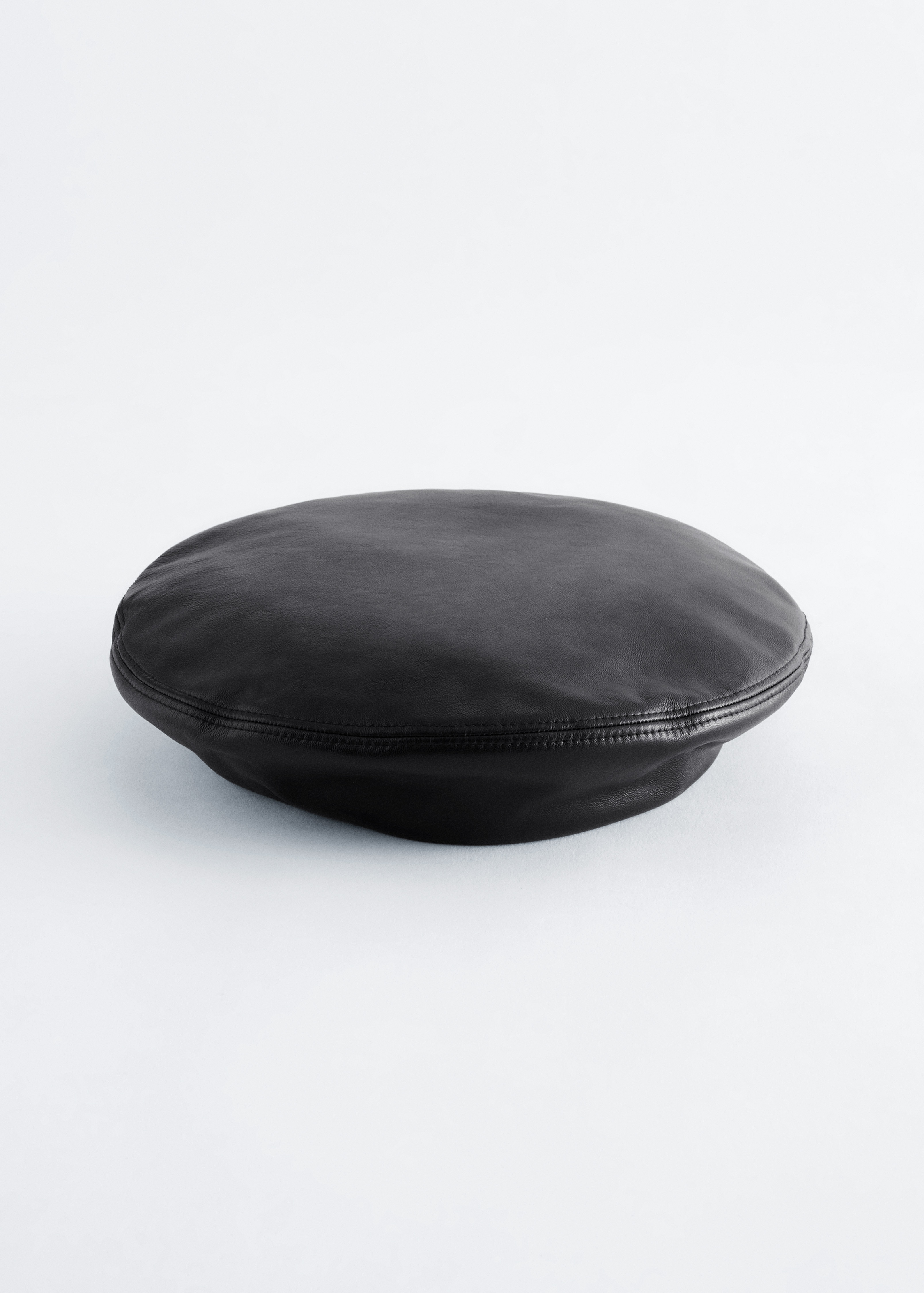 Leather Beret - Black