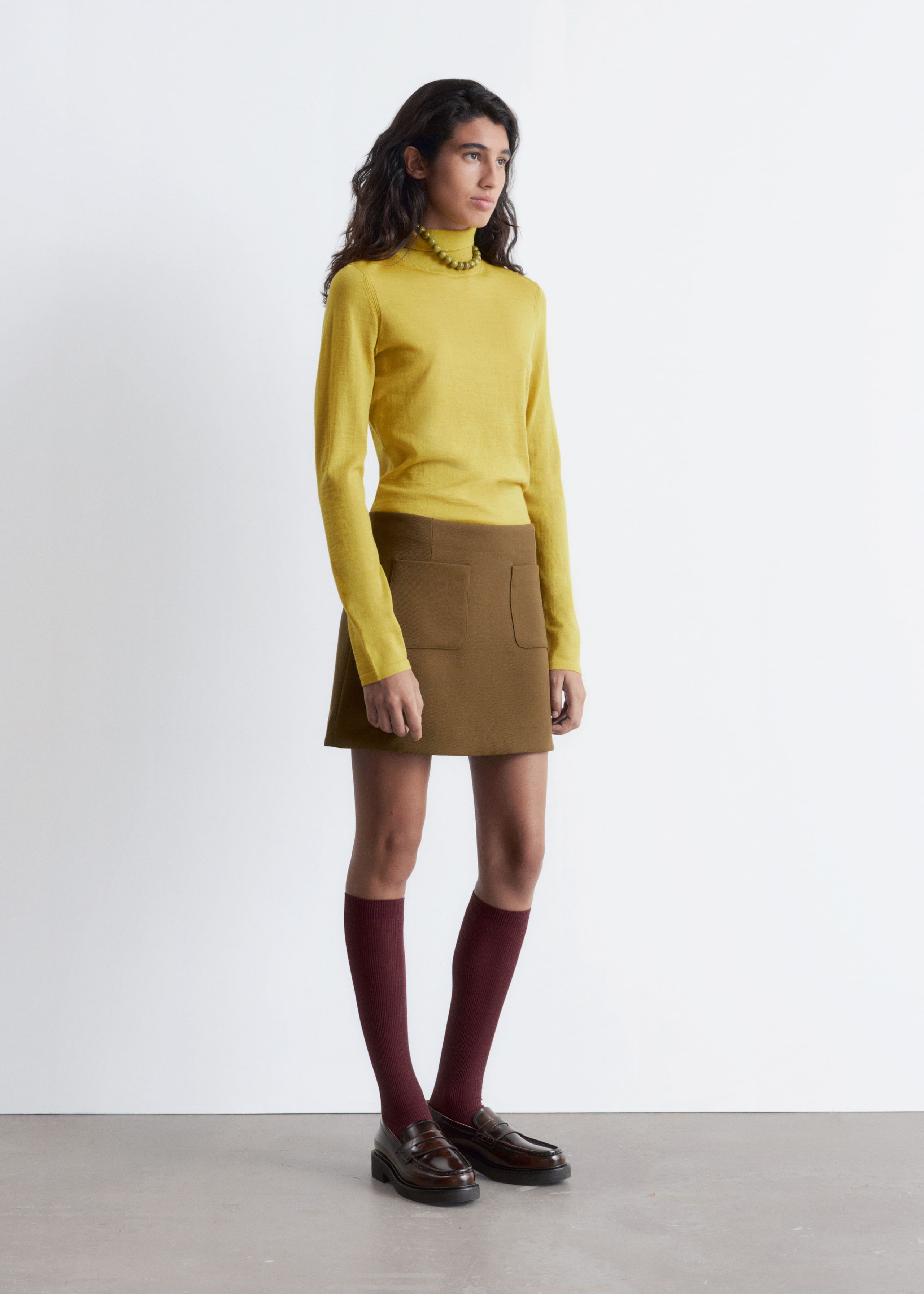 Image of Rollkragenpullover aus fein gestrickter Wolle