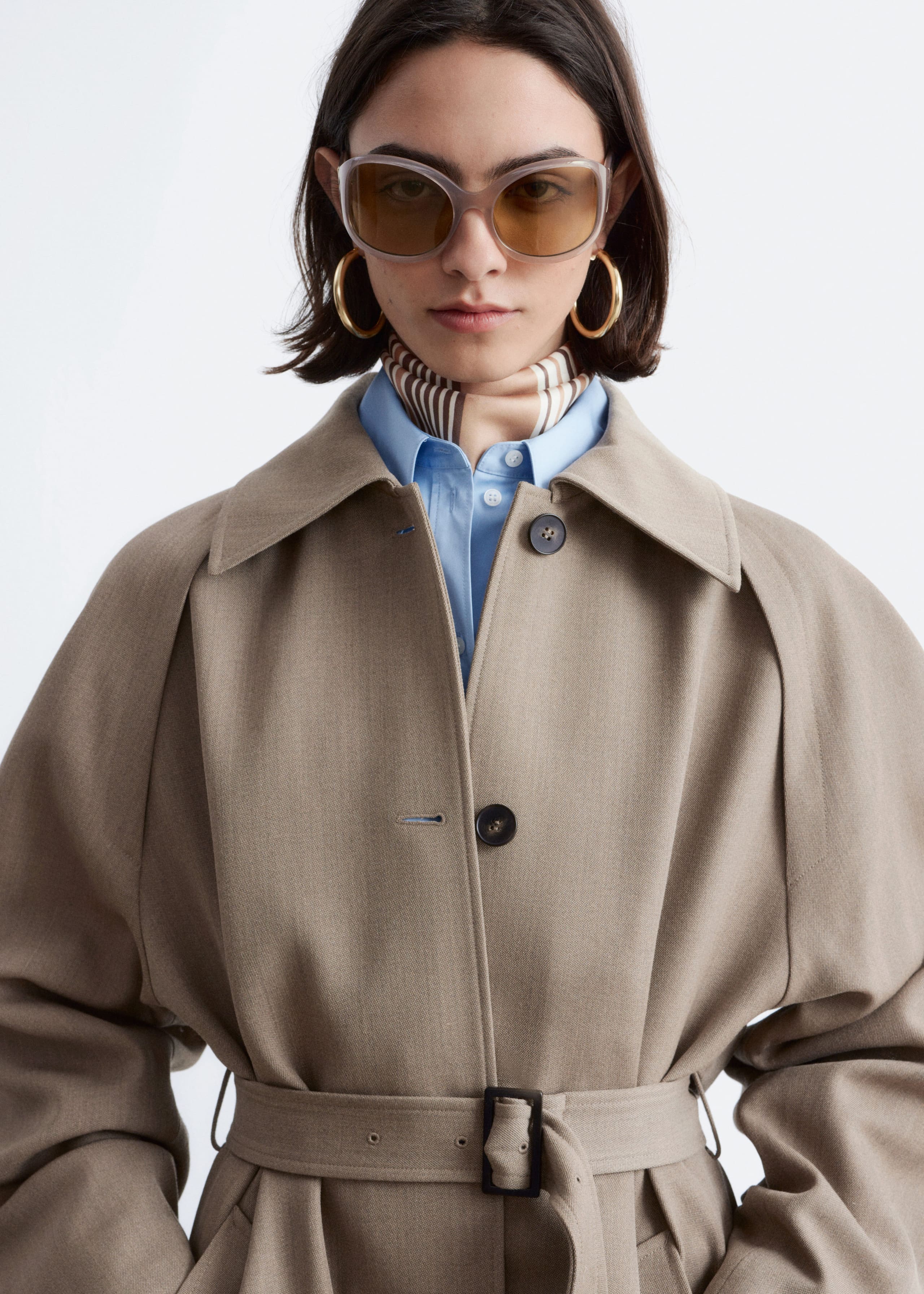 Image of Trenchcoat aus Wolle mit Bindegürtel