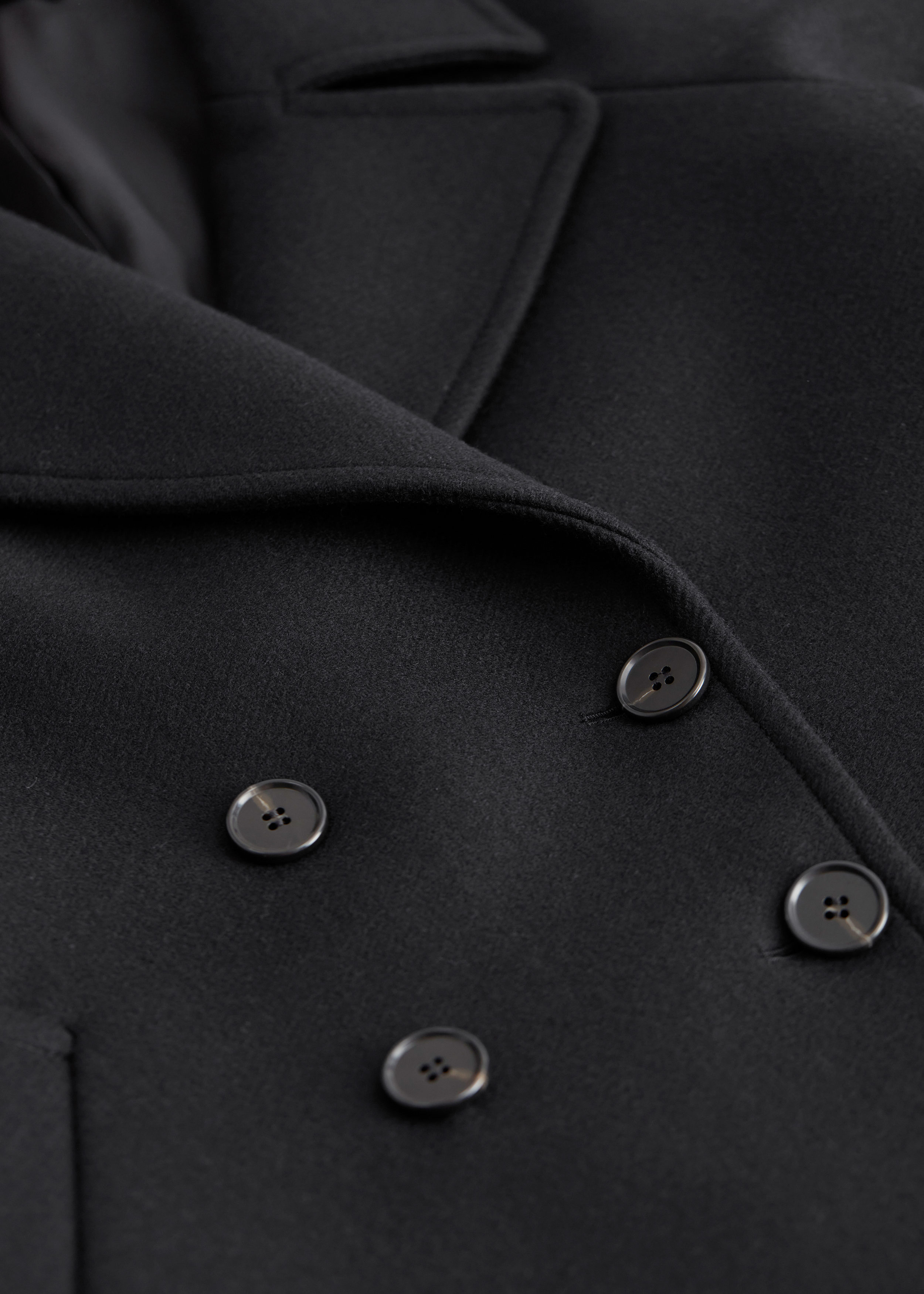 Double-Breasted Wool Pea Coat - Black - Jackets | & Other Stories US