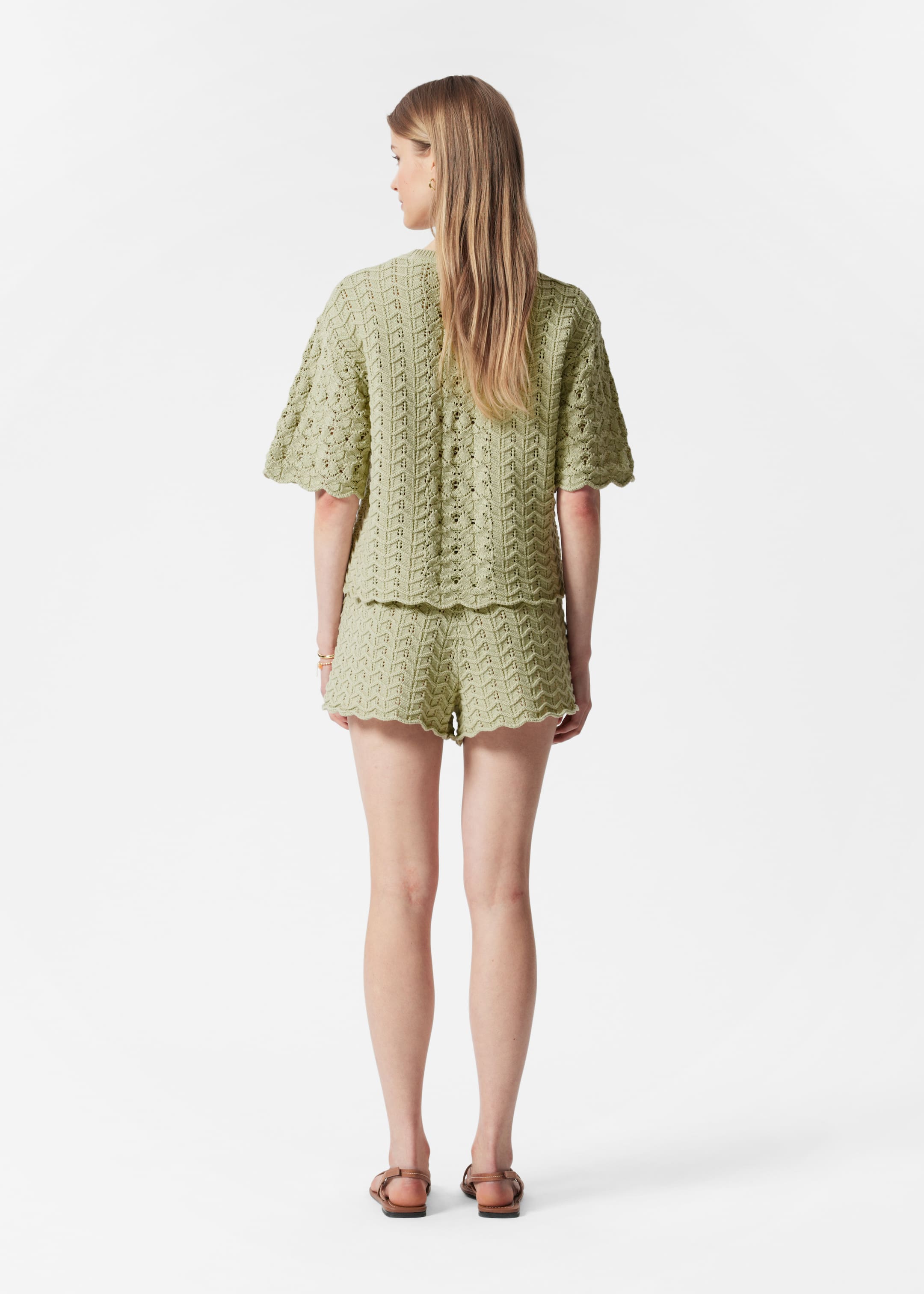 Zobrazit větší obrázek: Pointelle-Knit T-Shirt - Světle zelená - ŽENY | H&M CZ 4