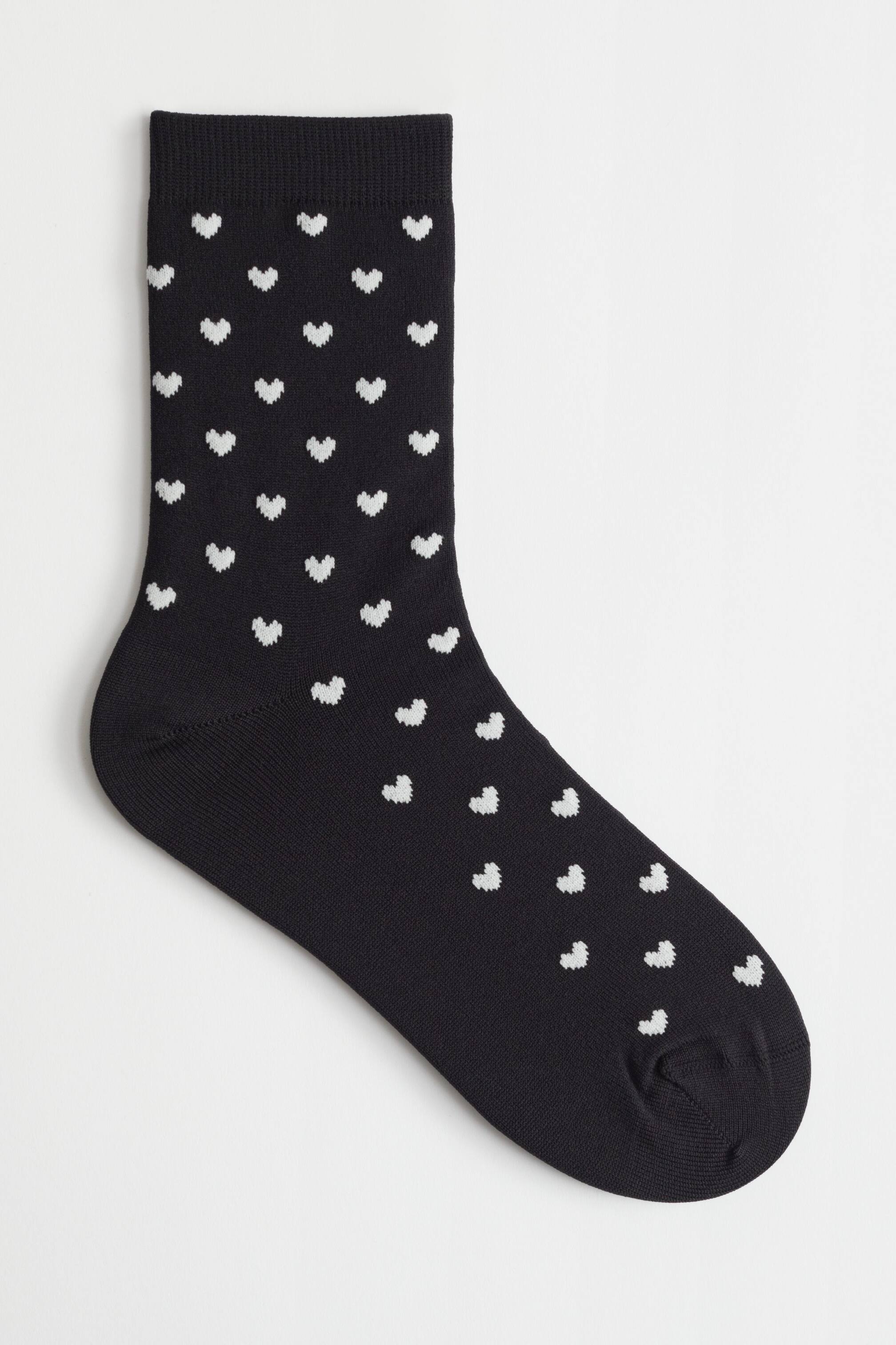 Vis større bilde: Heart Motif Socks - Black/Hearts - Ladies | H&M NO 1