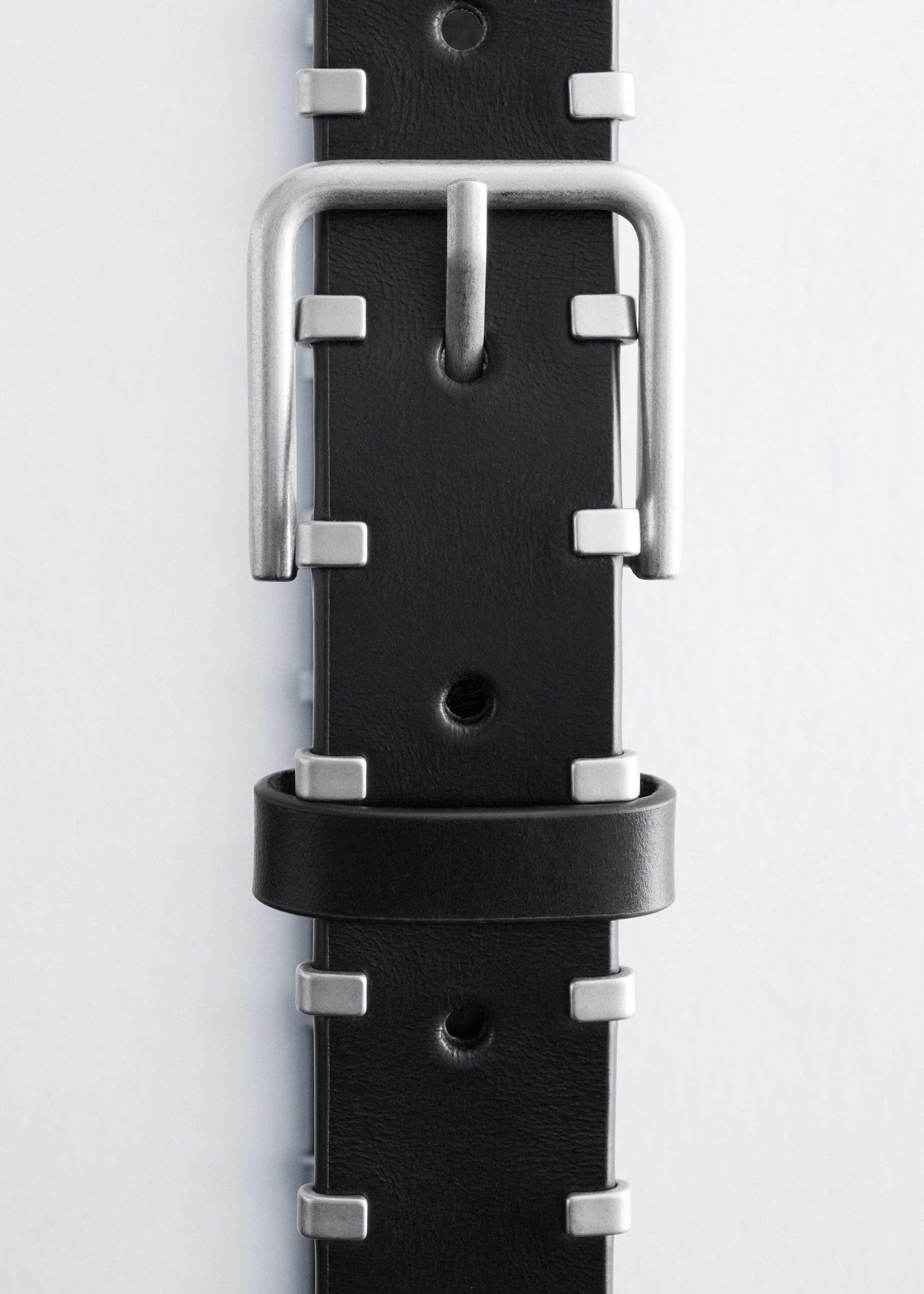 Studded Leather Belt Black