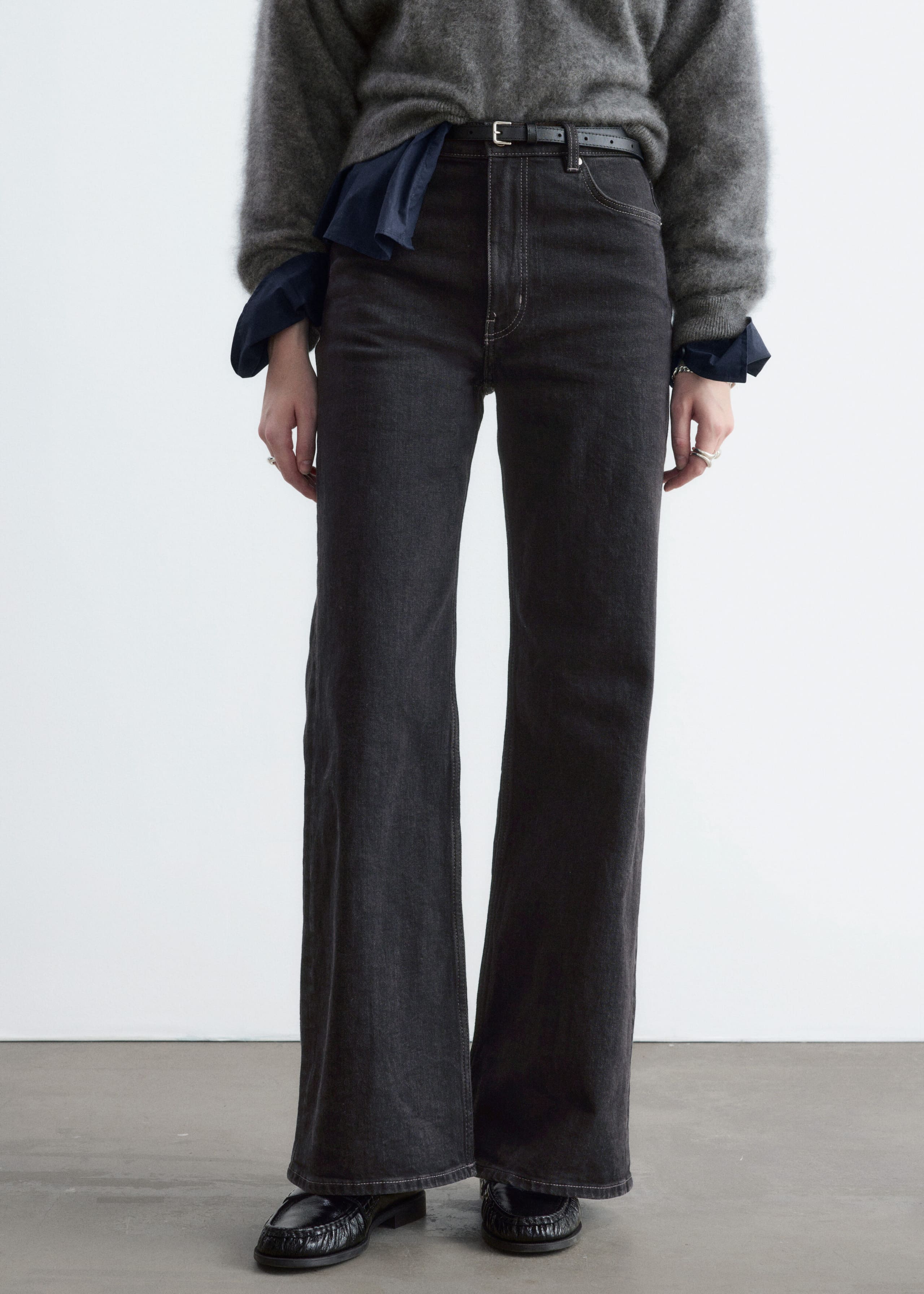 Wide-Leg Jeans - Blue - Lookbook