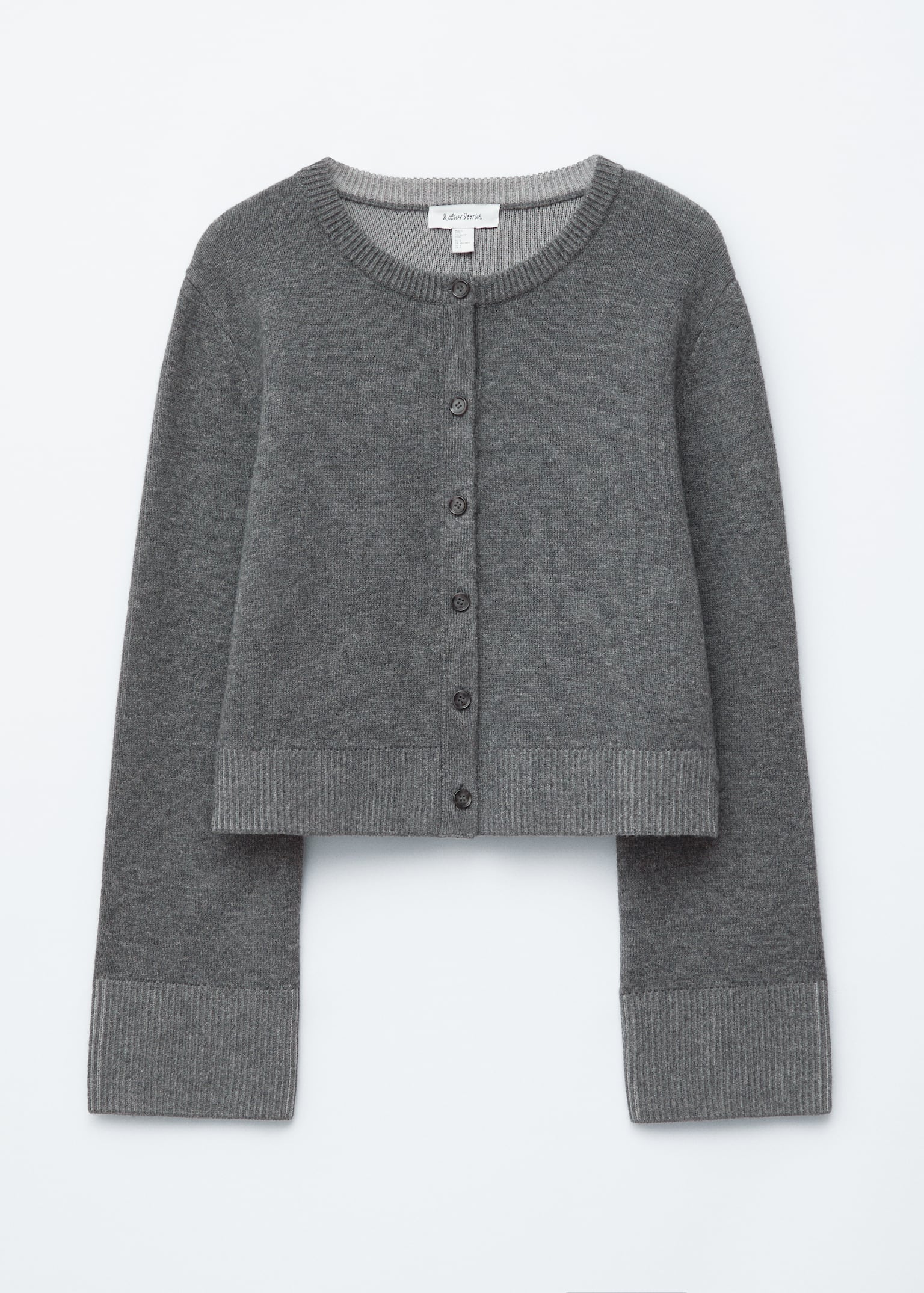 Cardigan court - Gris foncé/Taupe - 2