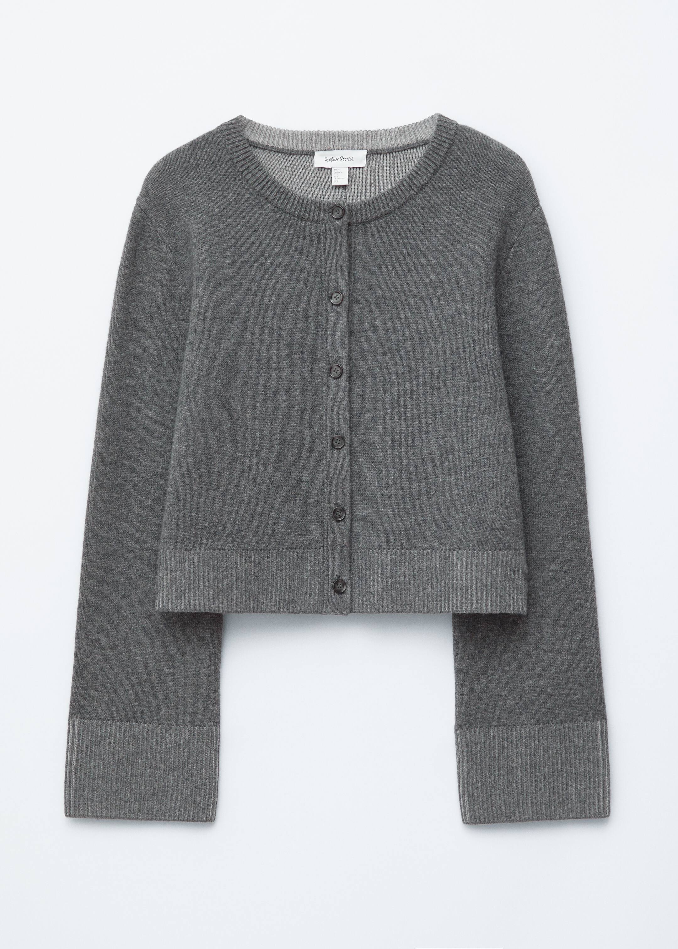 Vis større bilde: Croppet, boxy cardigan - Mørkegrå - DAME | H&M NO 7