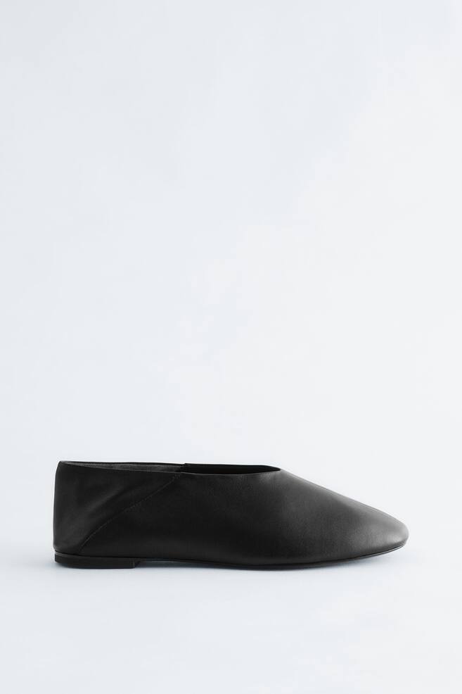 Ballerines en cuir - Noir/Marron foncé - 1