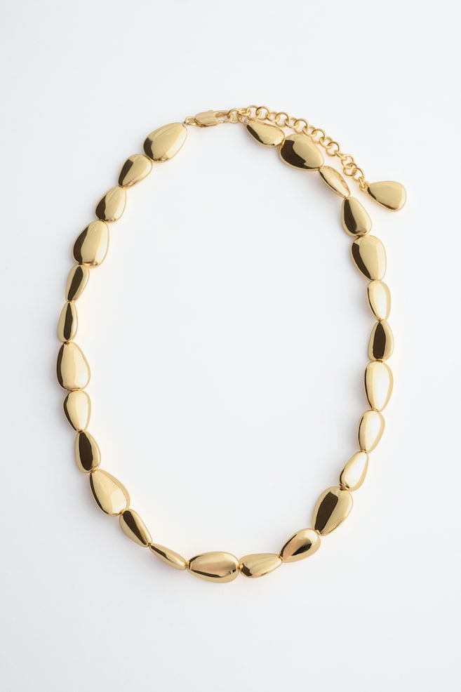 Collier à perles fantaisie arrondies - Doré/Argenté - 1
