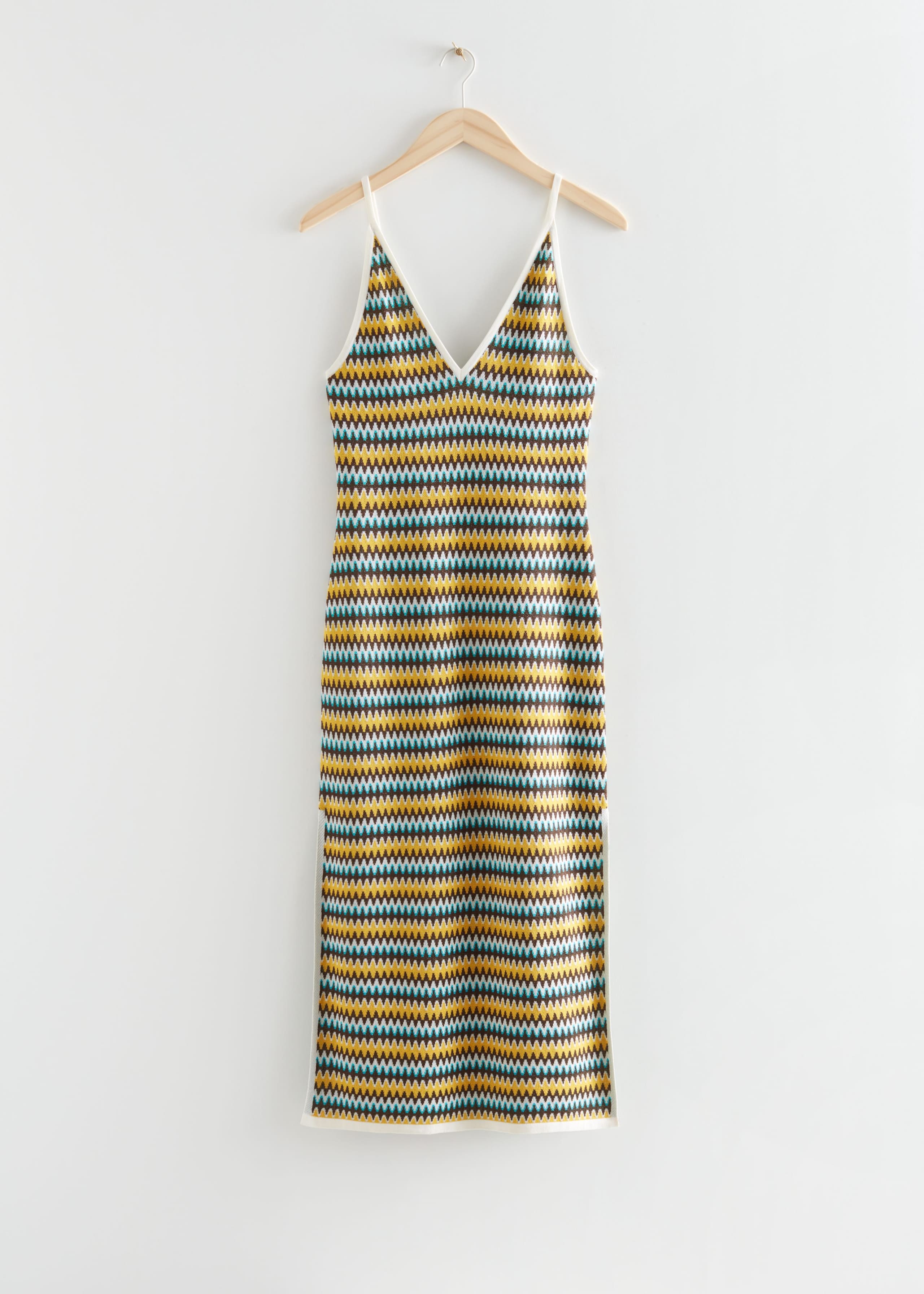 Strappy Knit Midi Dress - Yellow/Black/Blue - Still Life